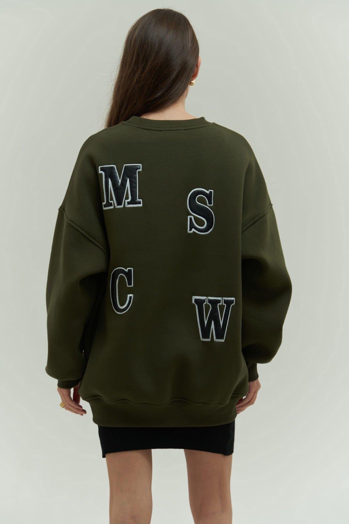 Mai Collection Venera Dark Khaki Oversize Sweatshirt