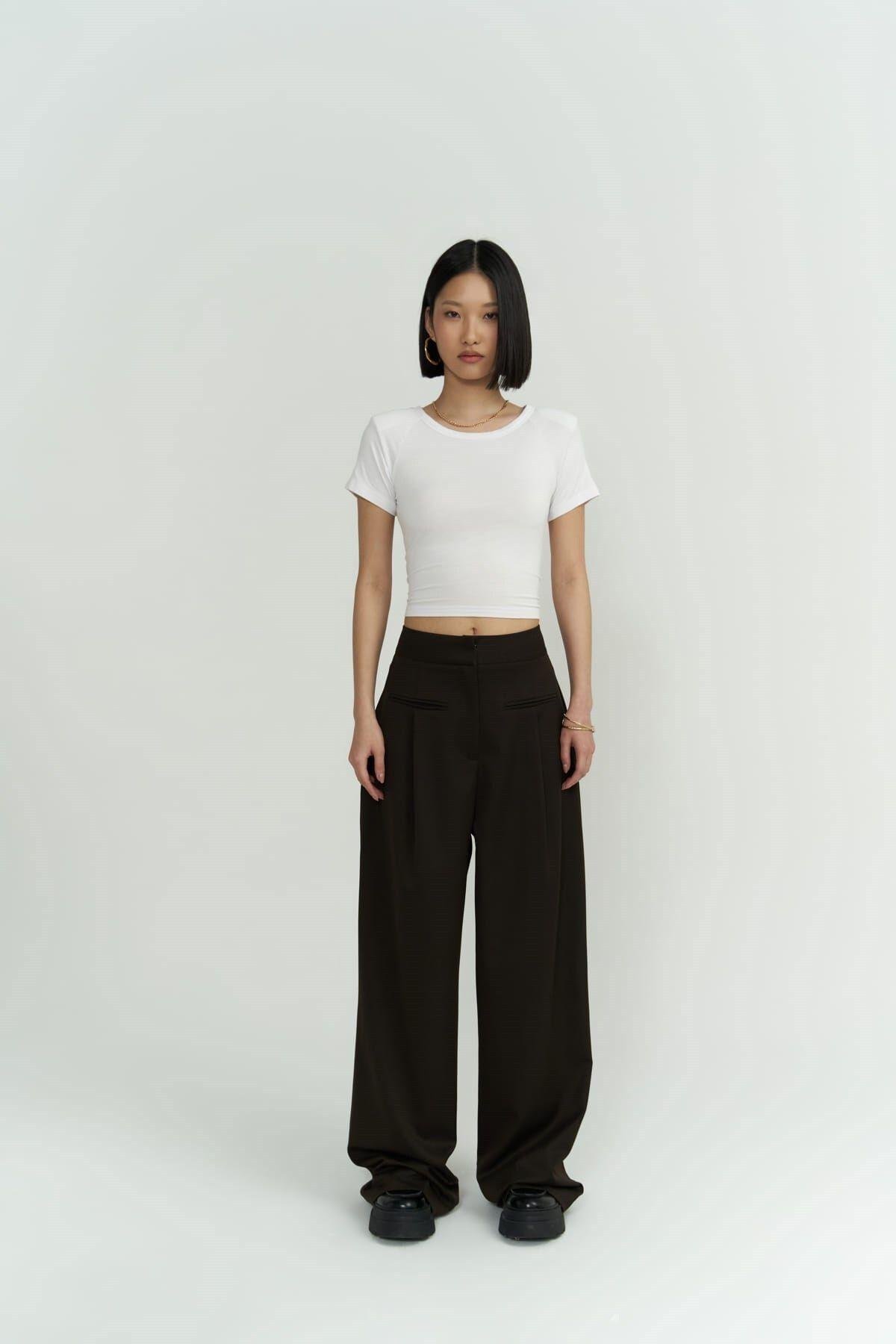 Werner Dark Brown Palazzo Pants