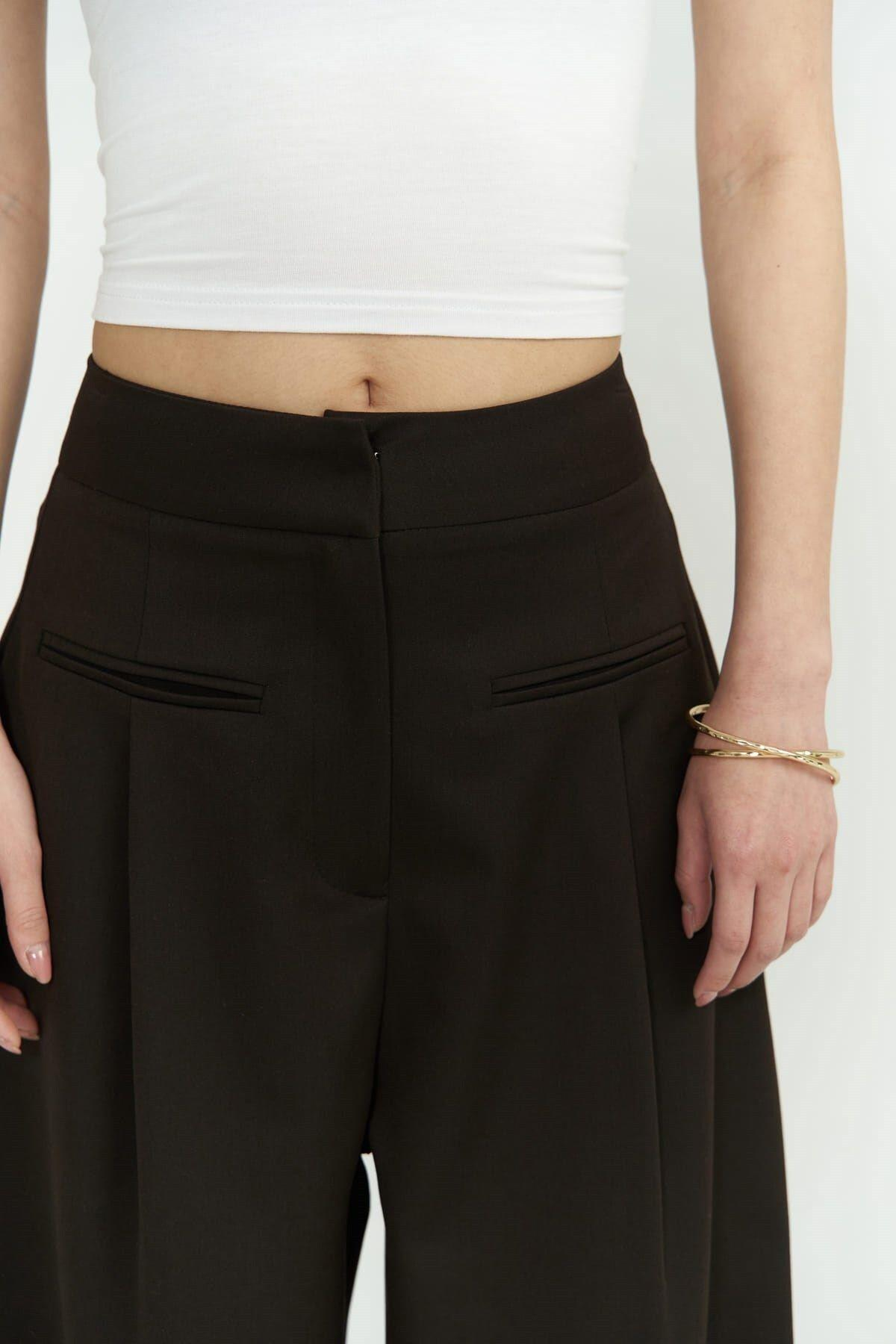 Werner Dark Brown Palazzo Pants