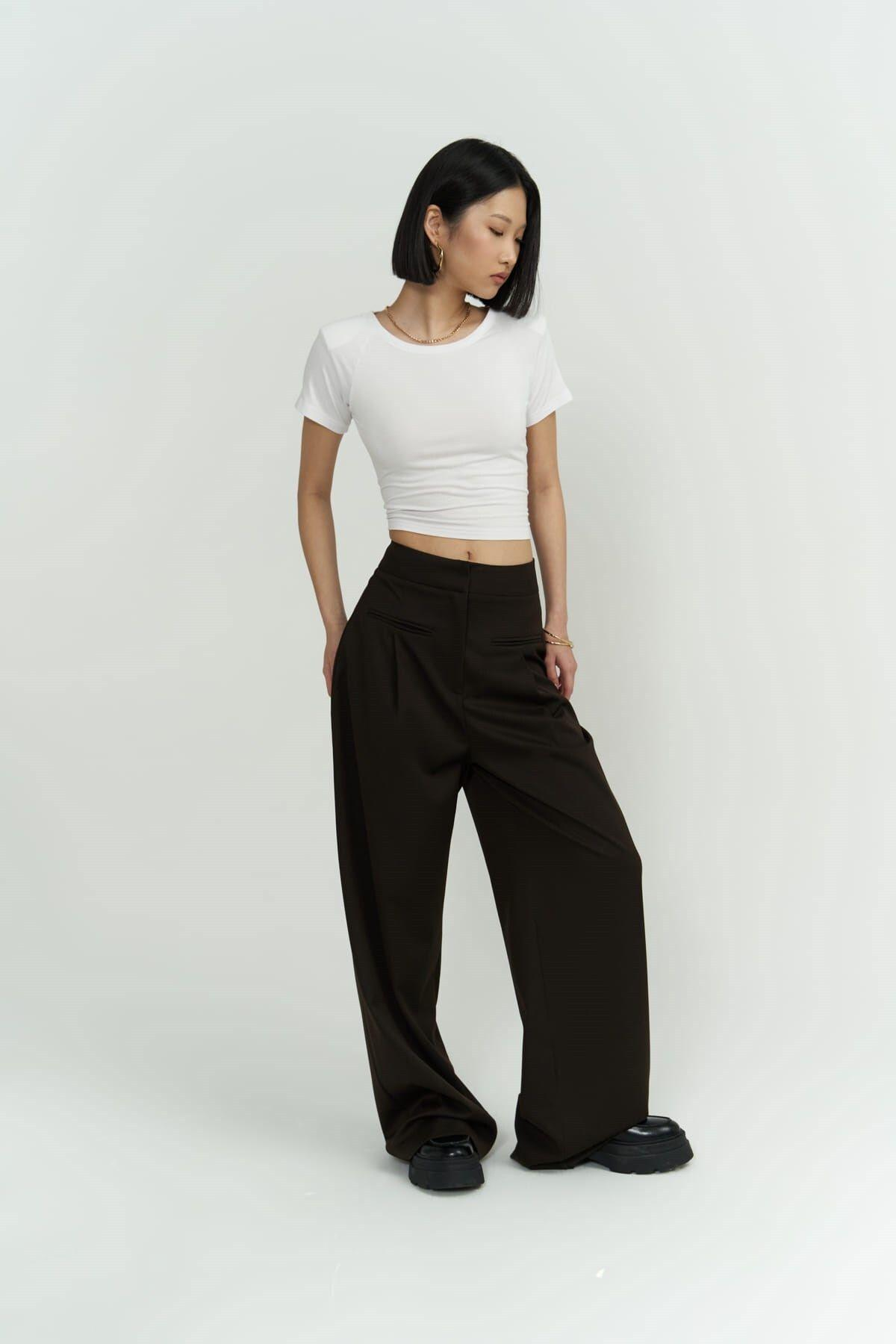 Werner Dark Brown Palazzo Pants