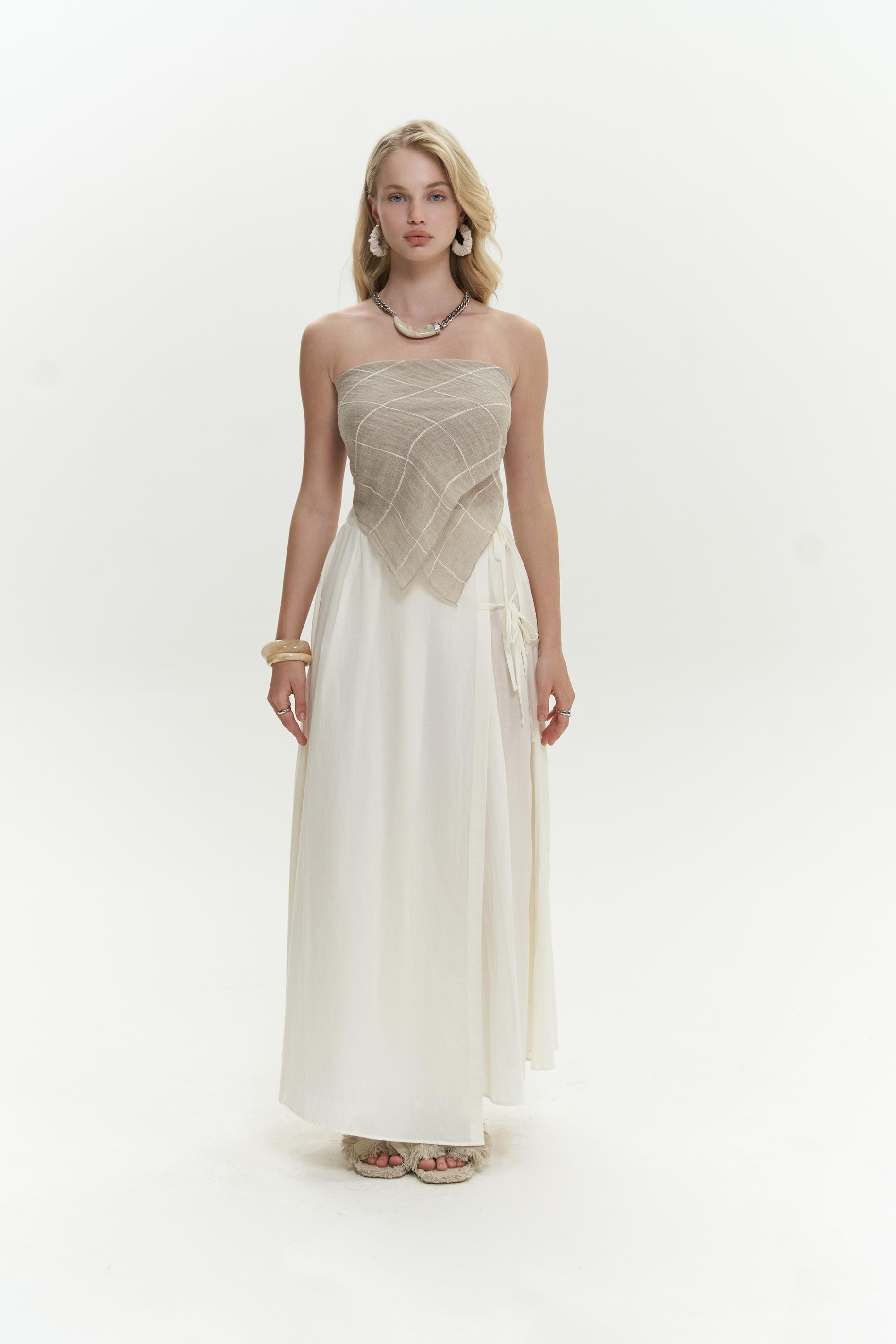 Aida İp Detay Pileli Aida Etek