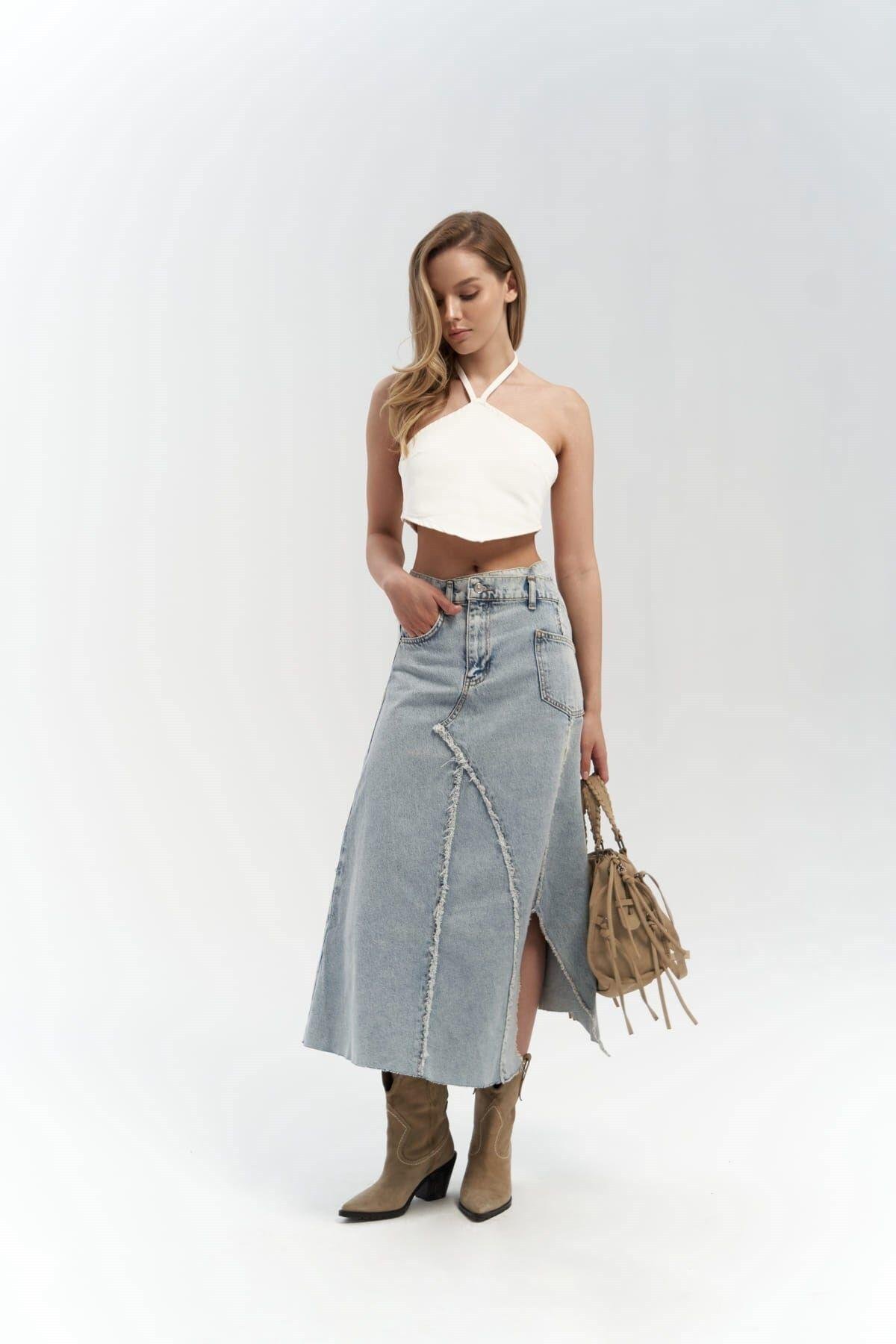 Aja Blue Denim Skirt