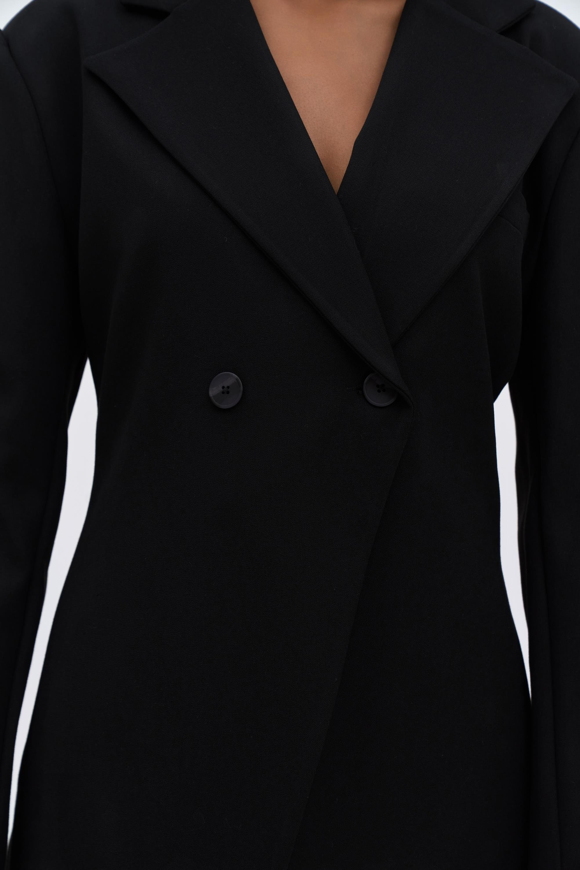 Allegany Siyah Bel Oturmalı Blazer