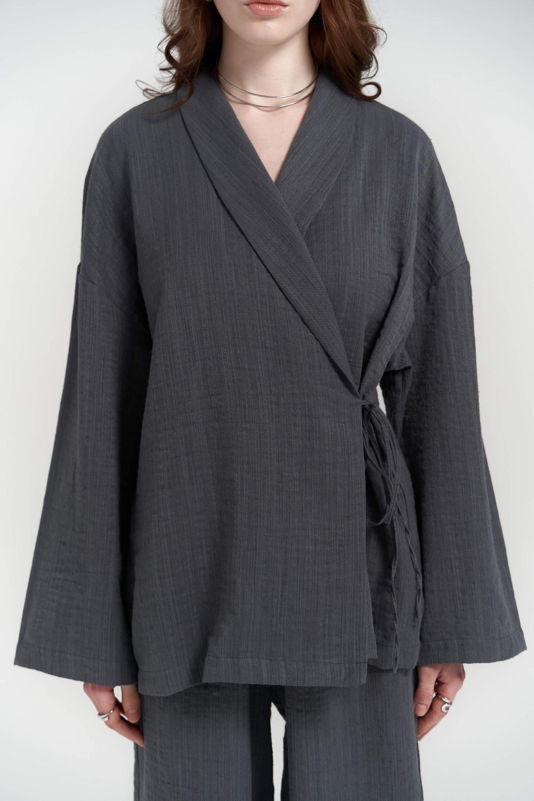 Anya Kimono Pantolon Antrasit Takım