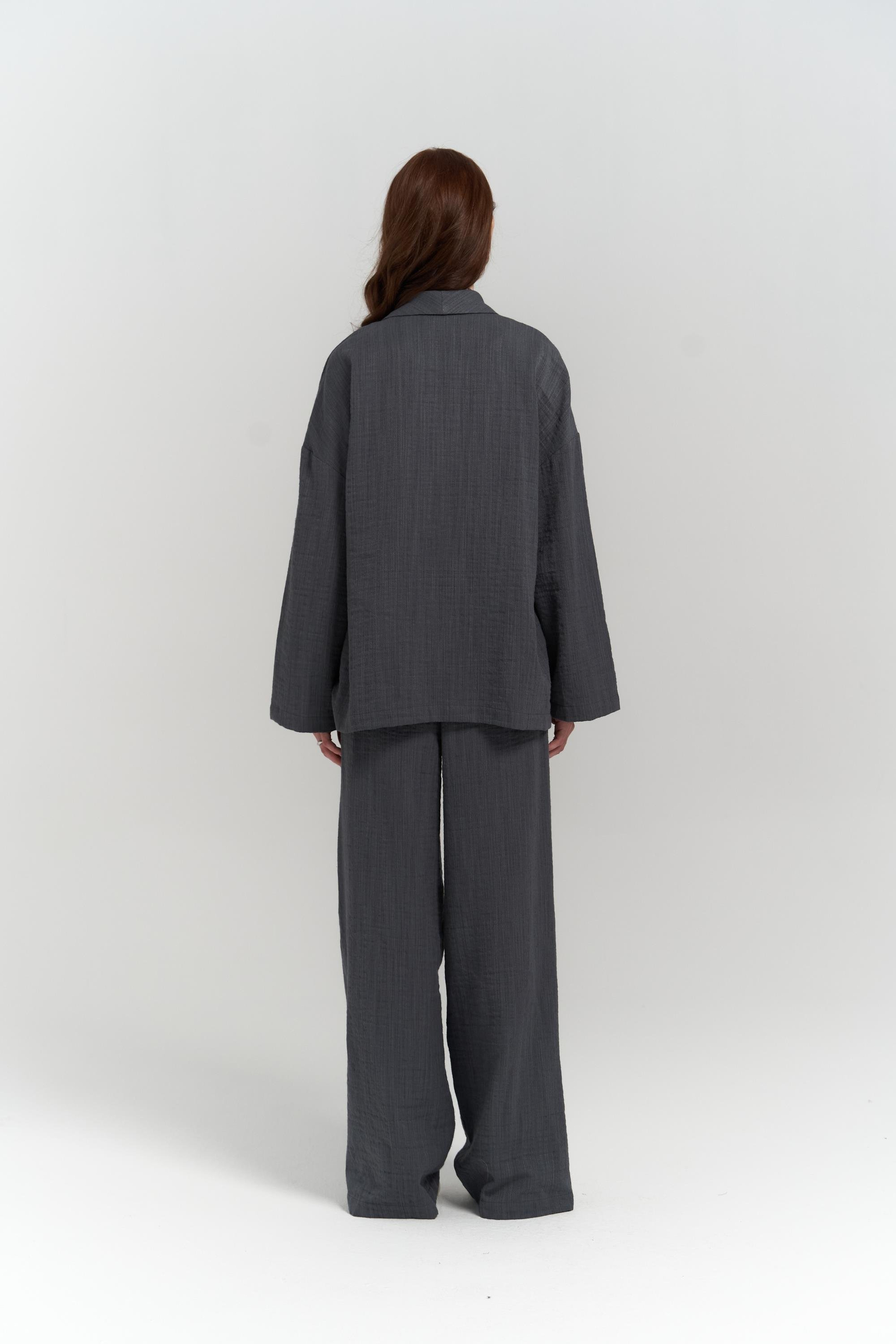 Anya Kimono Pantolon Antrasit Takım