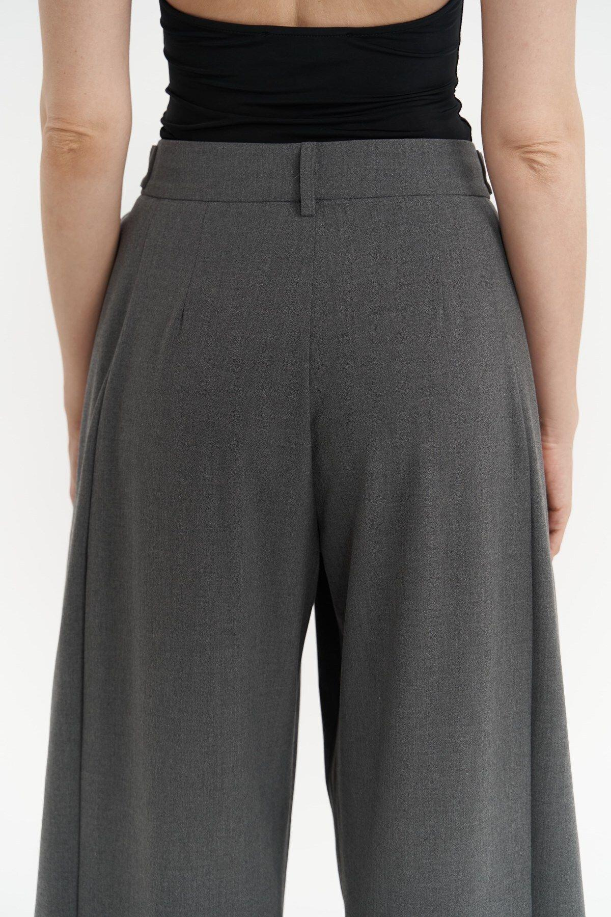 Buller Dark Gray Trousers with Belt Detail