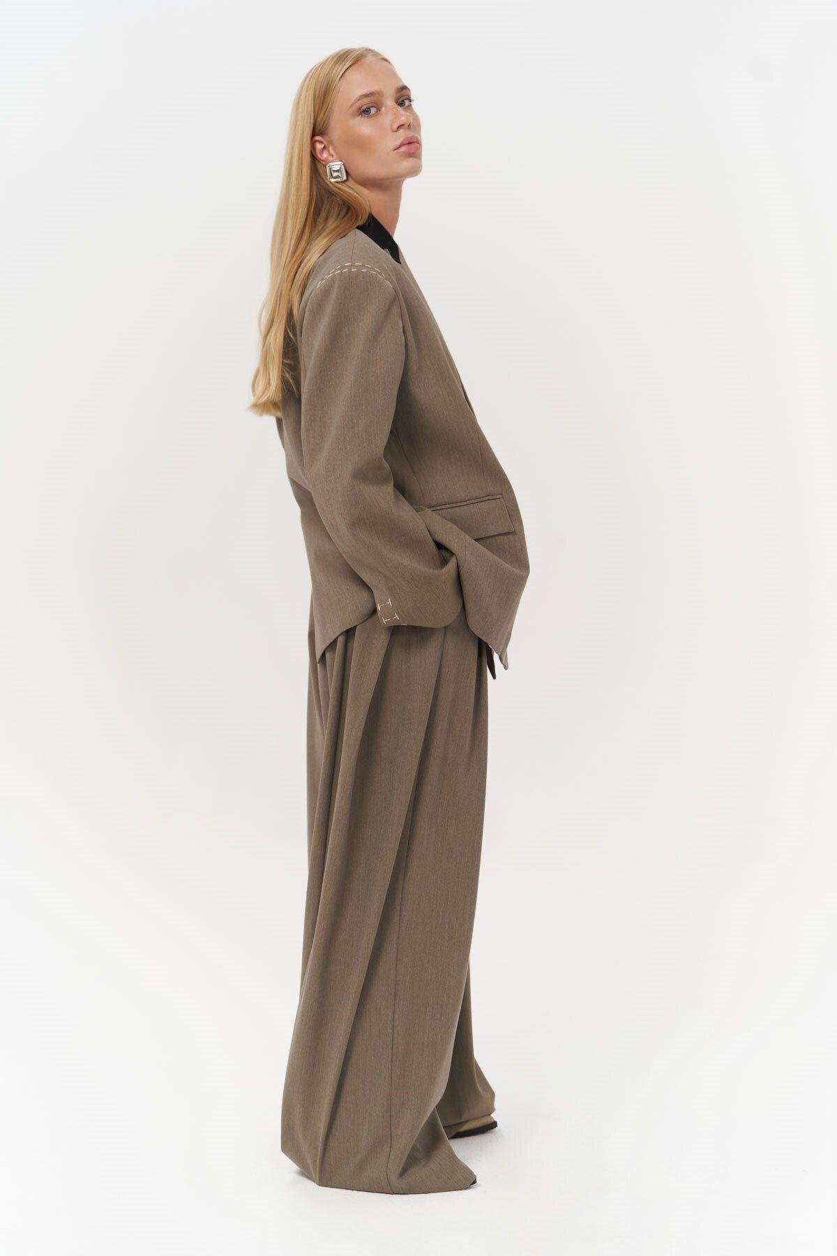 Buller Khaki Trousers with Belt Detail