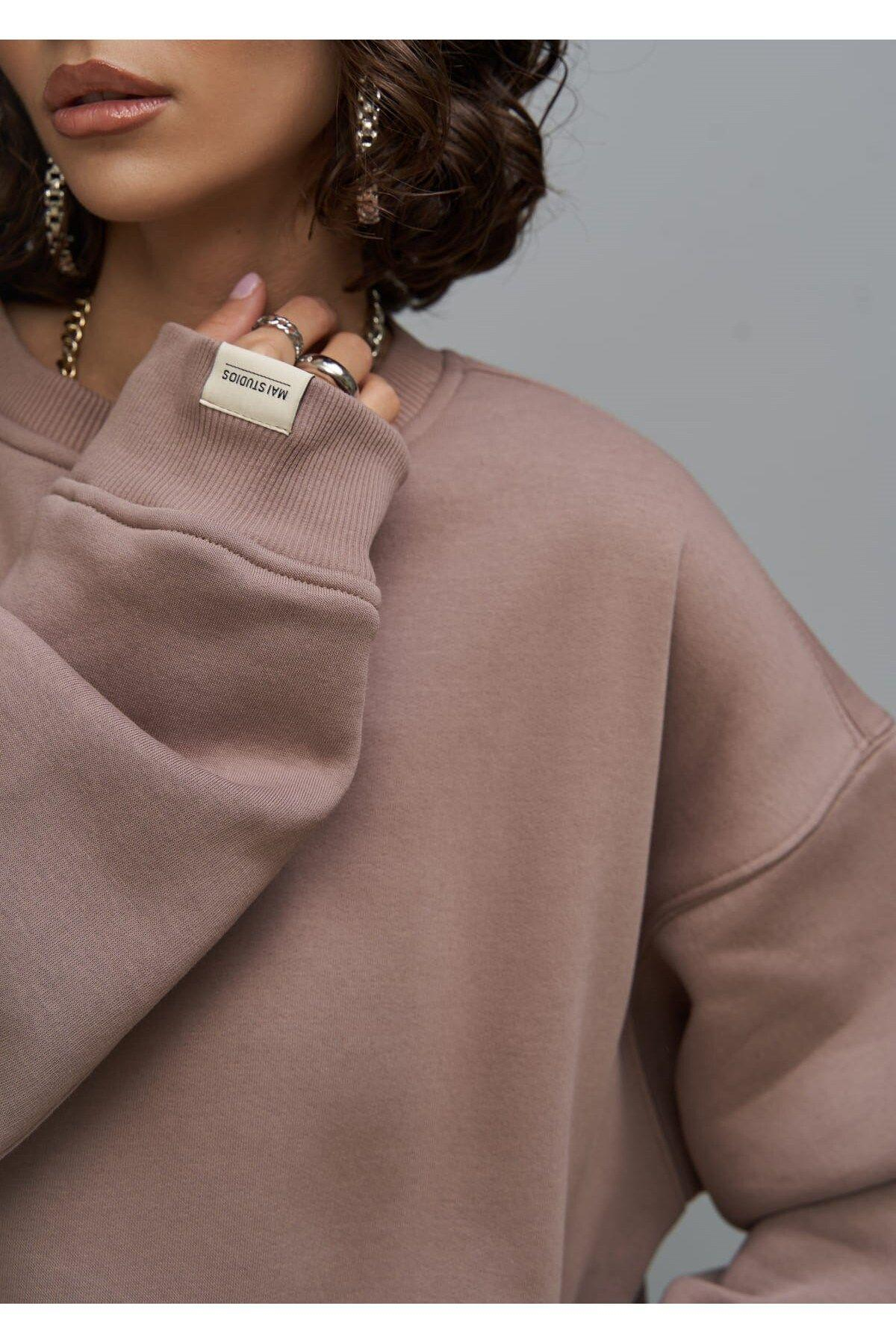 Cashback Taupe Gray Oversize Sweatshirt