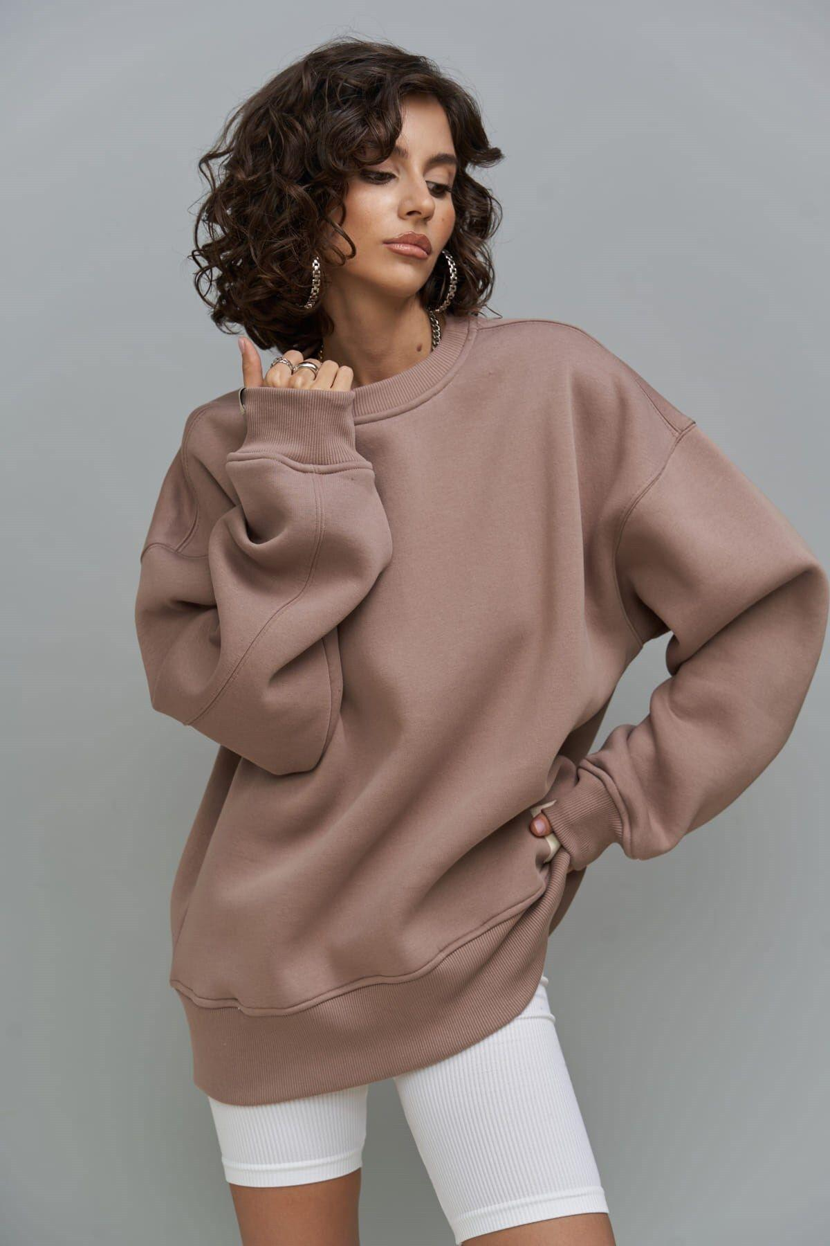 Cashback Taupe Gray Oversize Sweatshirt