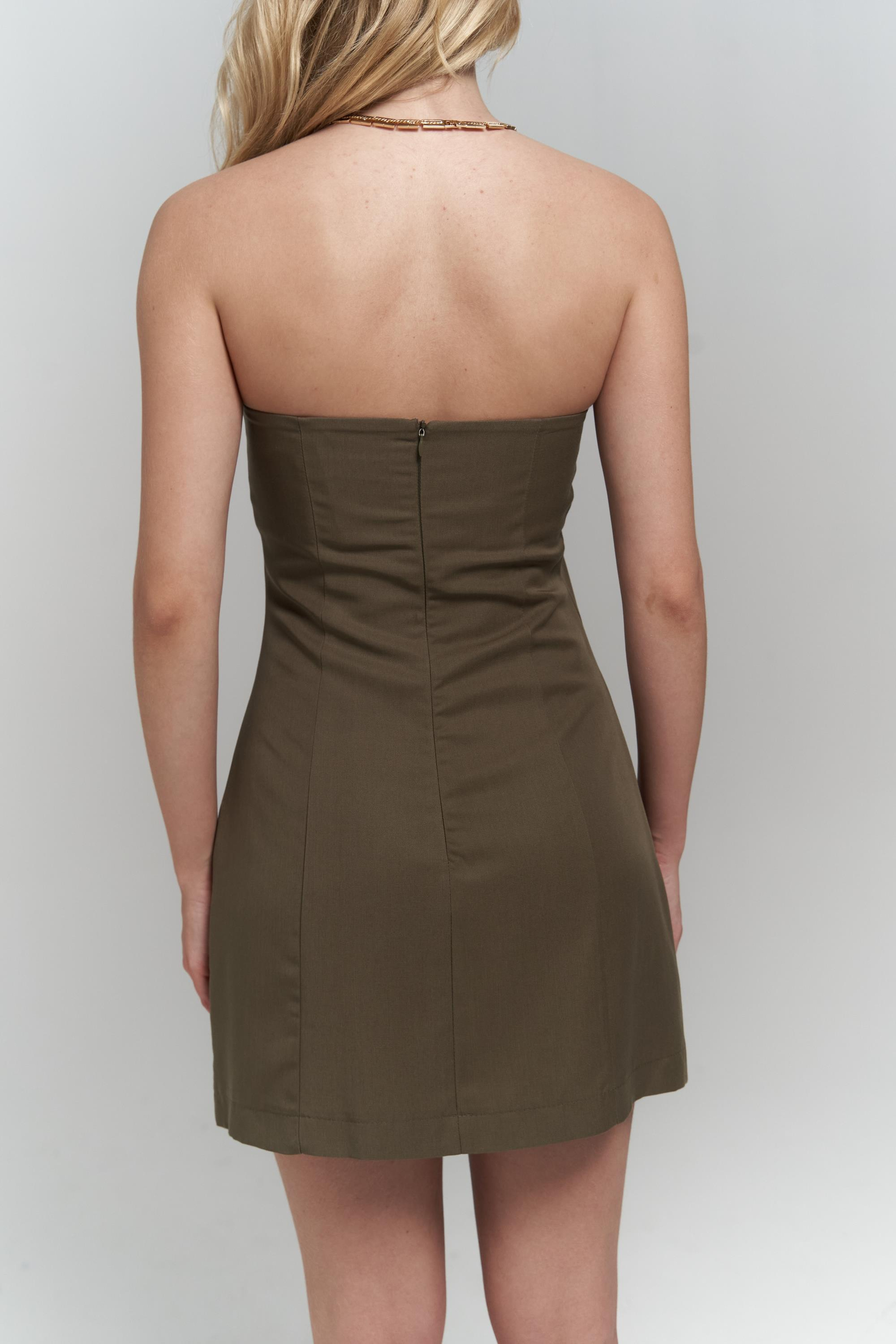 Clara Straplez Haki Elbise