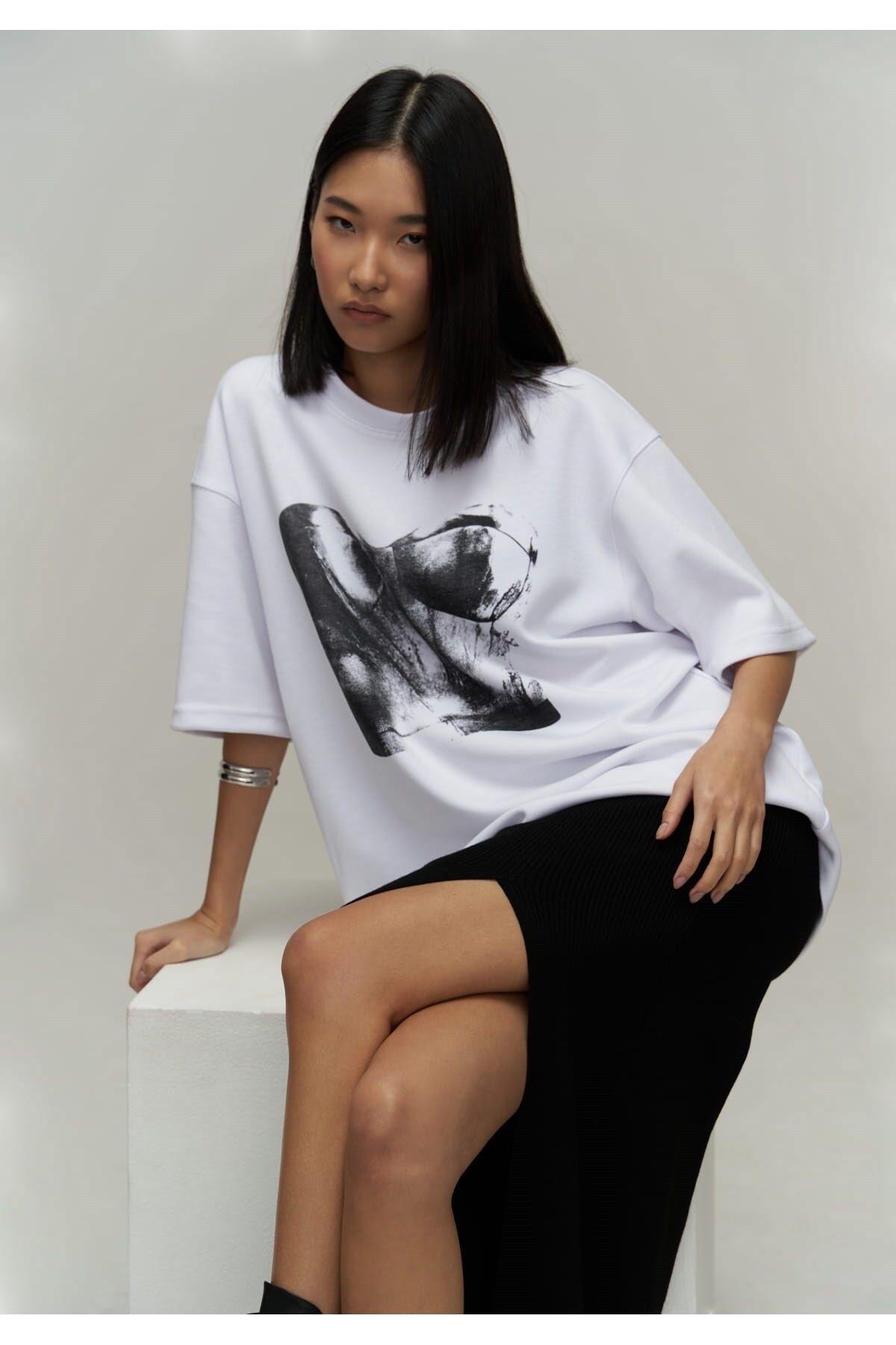 Corset Beyaz Oversize T-Shirt