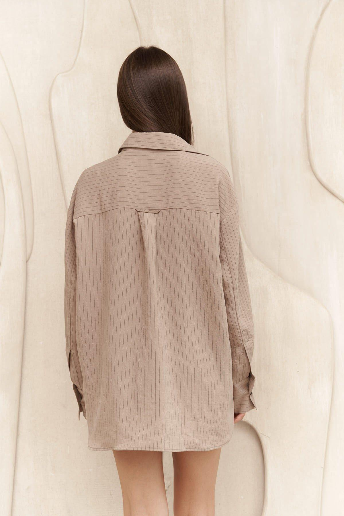 Eryn Light Brown Oversize Shirt