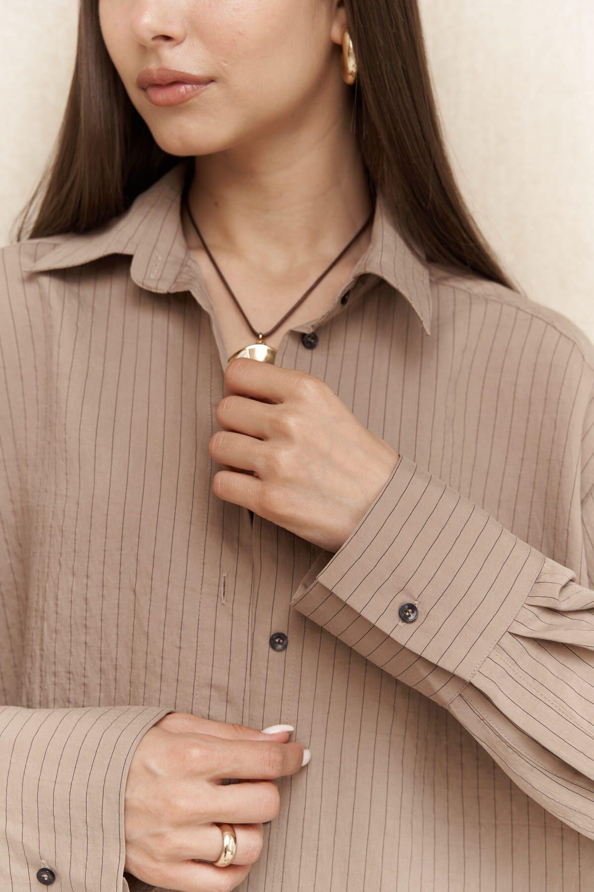 Eryn Light Brown Oversize Shirt