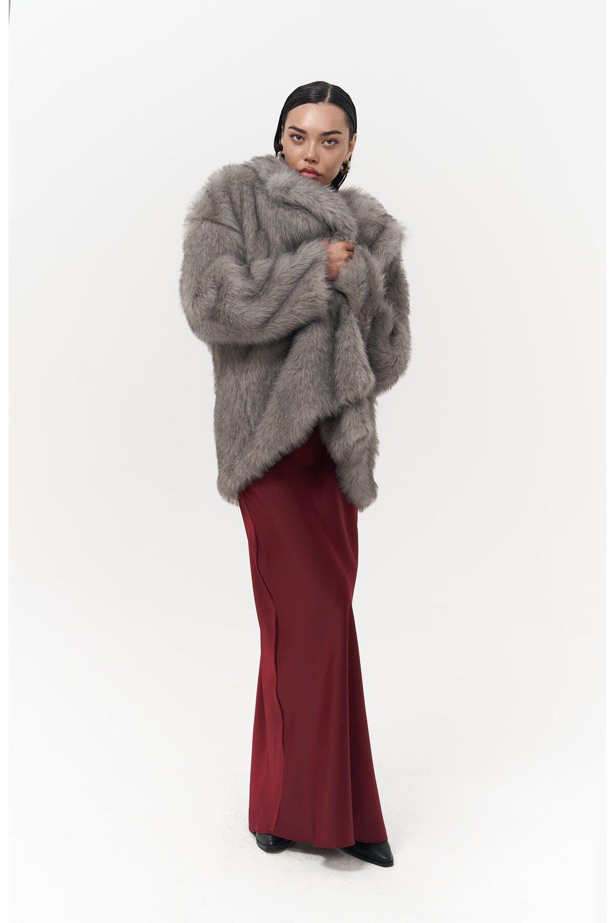 Etenia Gri Kürk Blazer