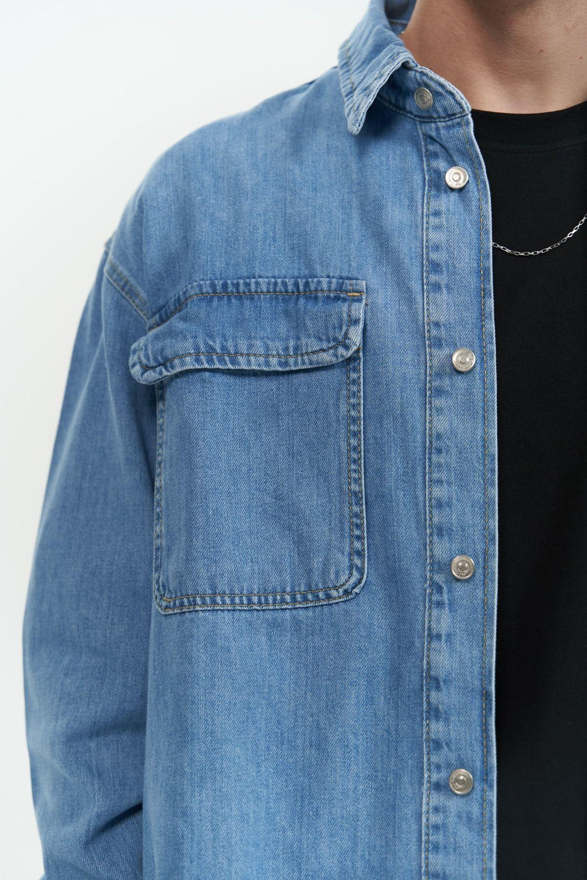 Ethan Unisex Blue Denim Shirt