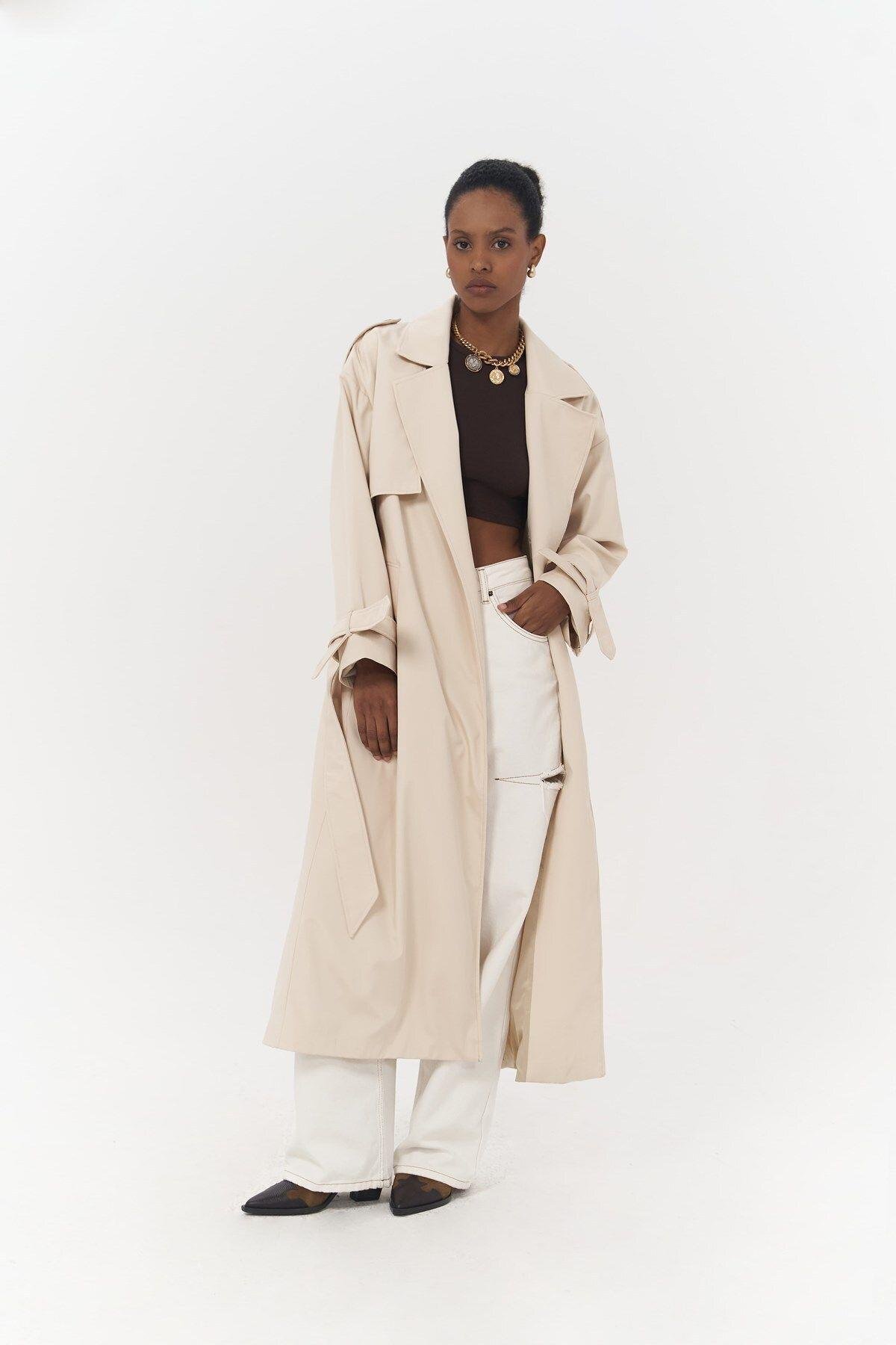 Mai Femme Light Beige Oversize Trenchcoat