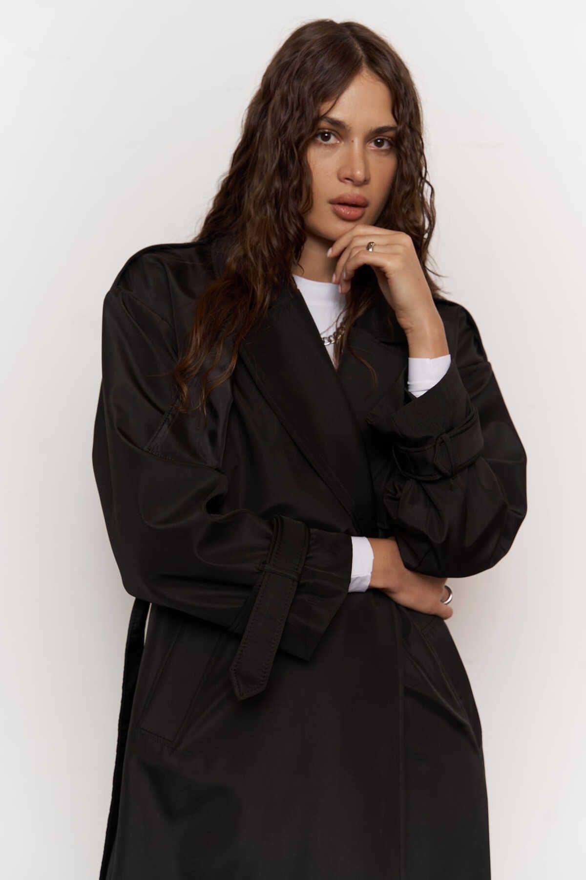 Mai Femme Black Oversize Trenchcoat