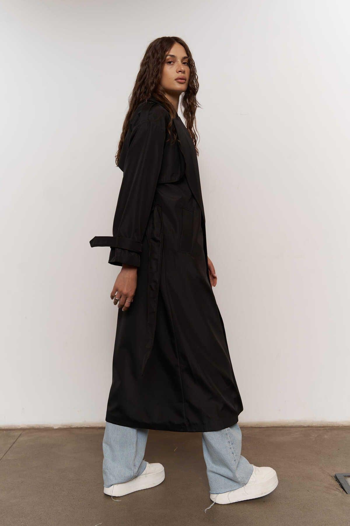 Mai Femme Black Oversize Trenchcoat