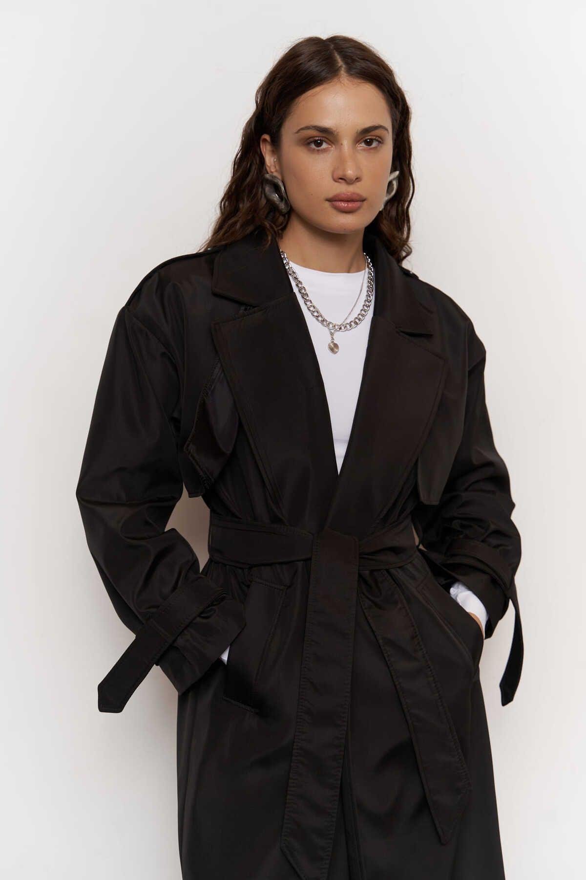 Mai Femme Black Oversize Trenchcoat
