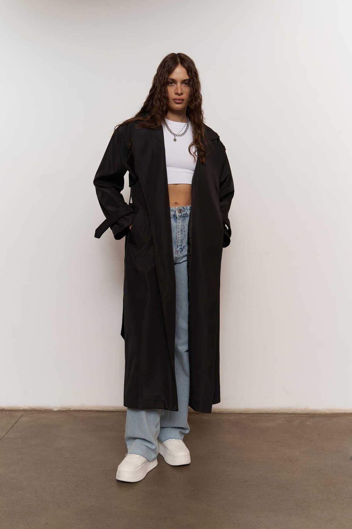 Mai Femme Black Oversize Trenchcoat