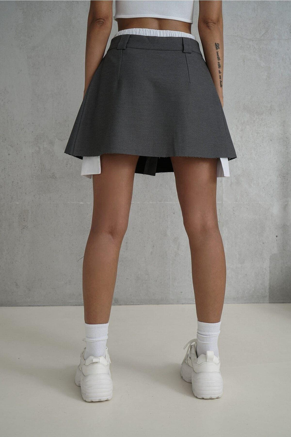Gabbie Dark Gray Mini Skirt