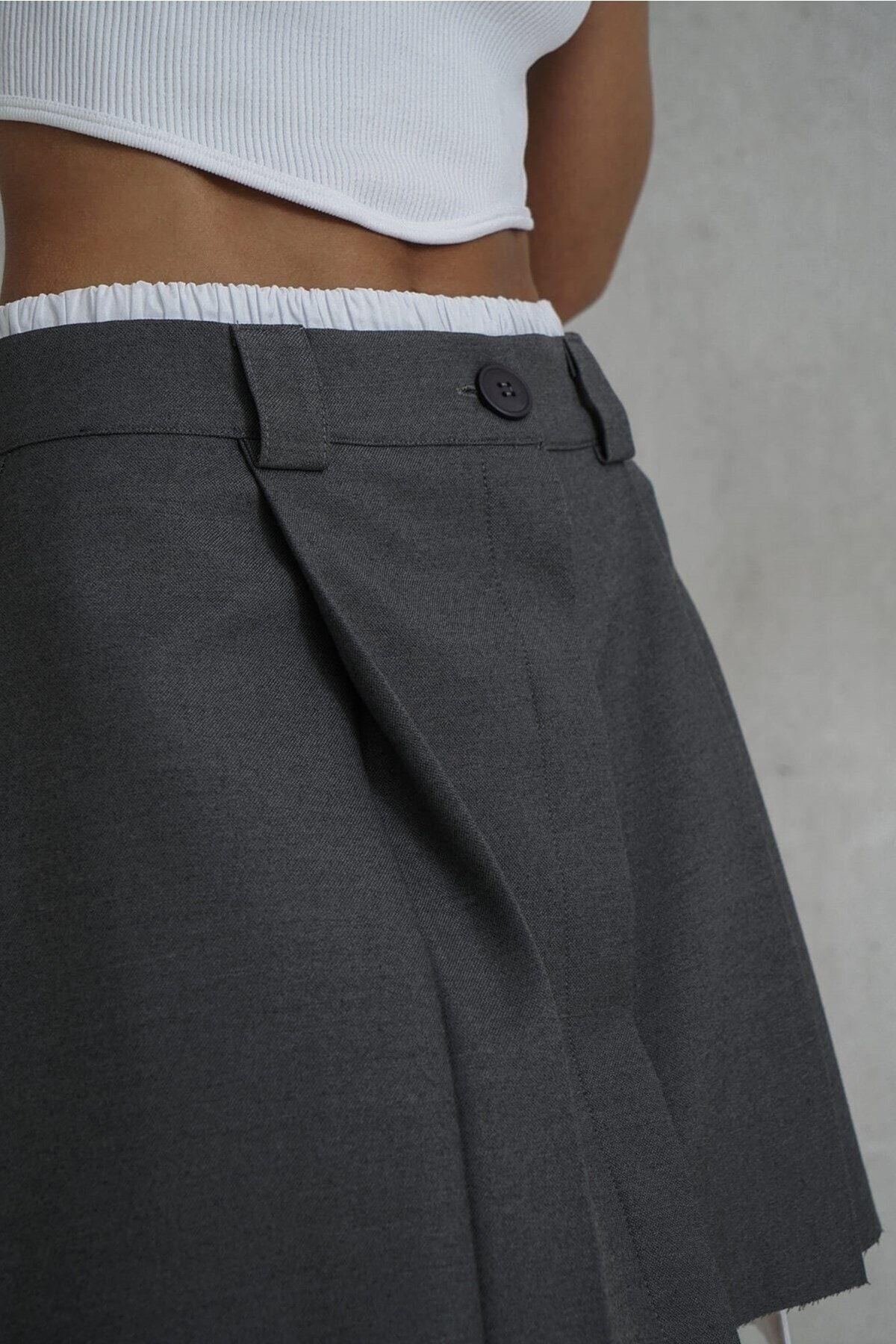 Gabbie Dark Gray Mini Skirt