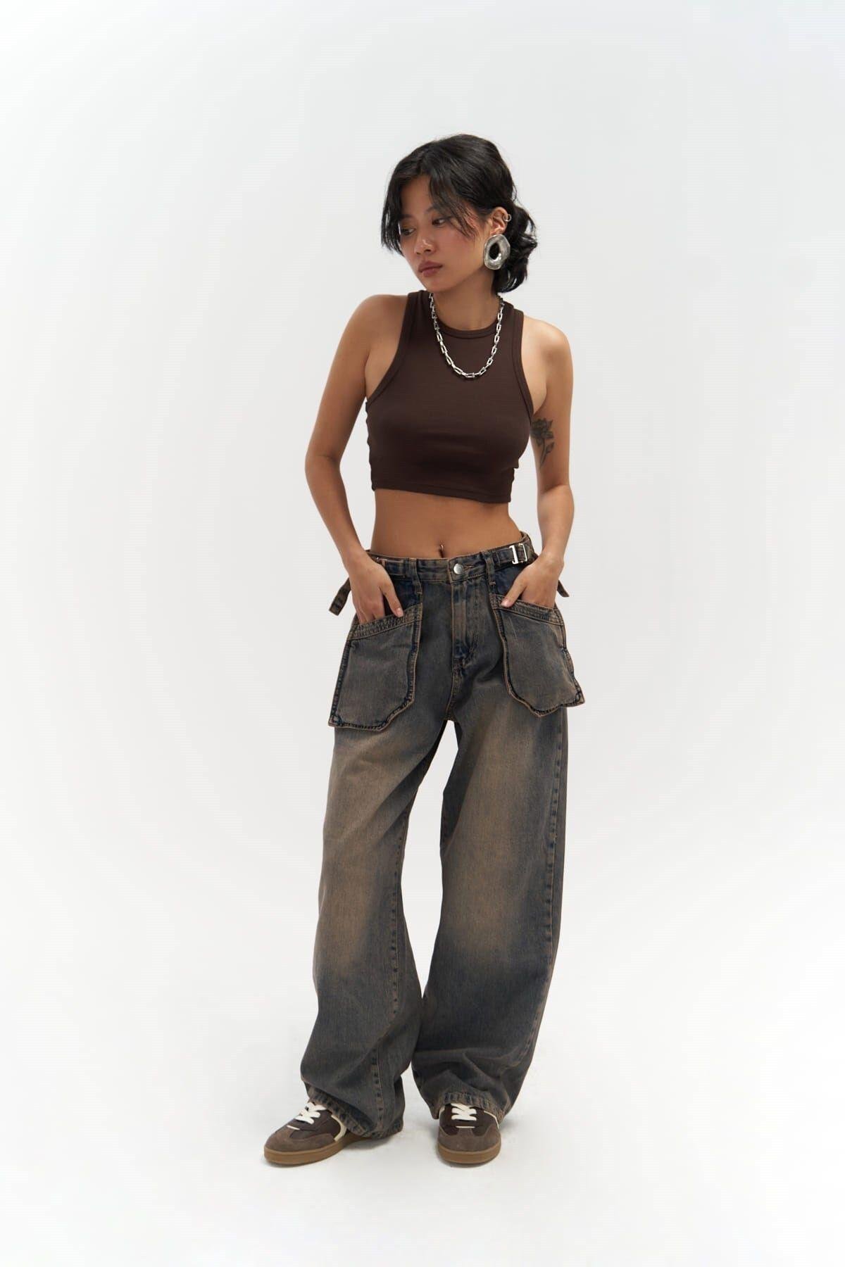 Gatlin Dirty Gray Jeans with Pocket Detail