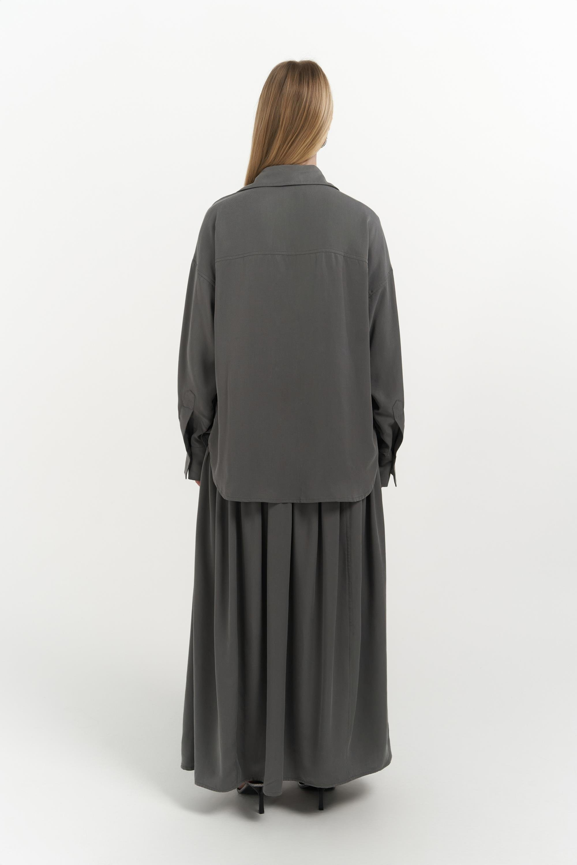 Ginevra Gri Gömlek Etek Takım