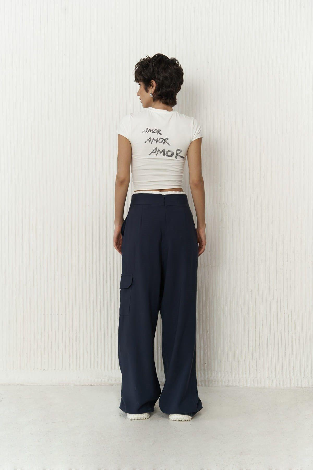 Gloria Dark Blue Trousers with Boxer Detail