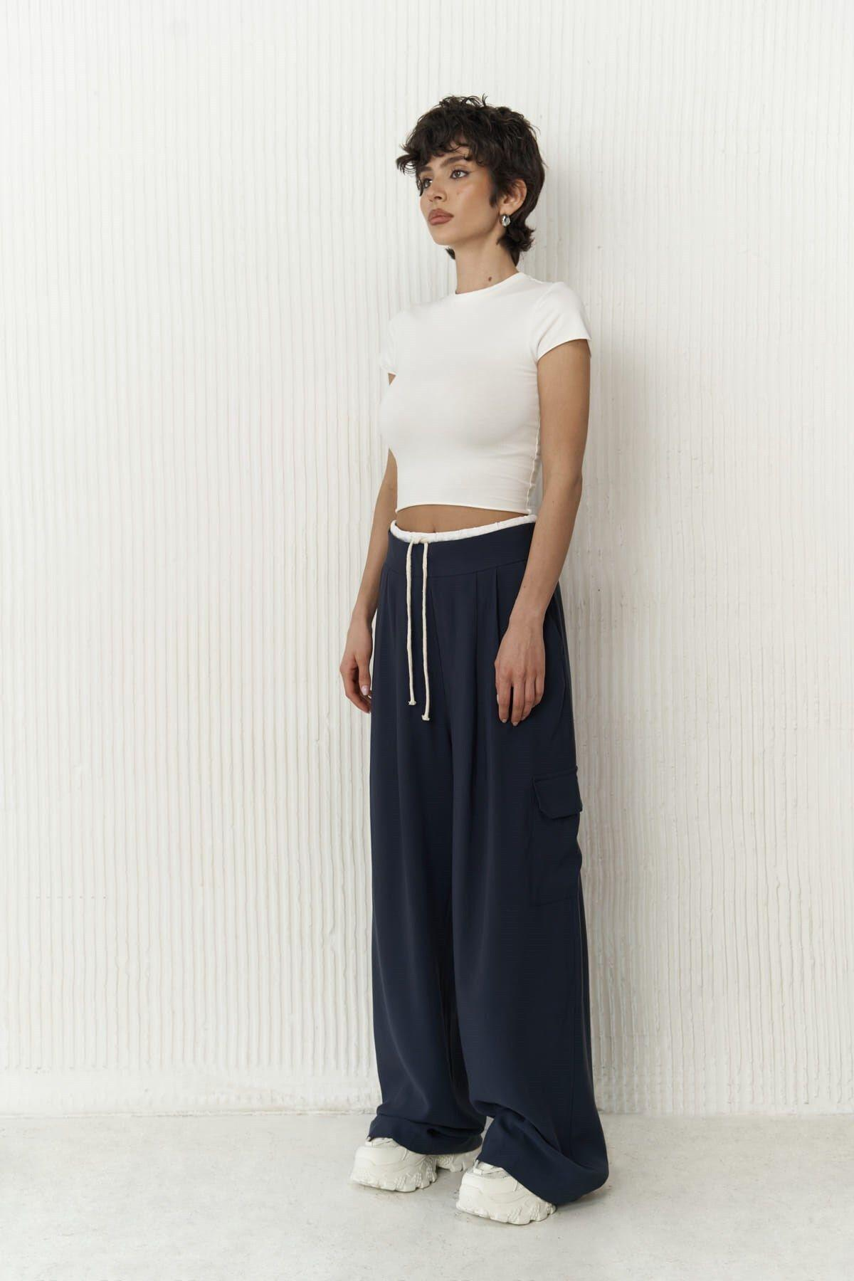 Gloria Dark Blue Trousers with Boxer Detail