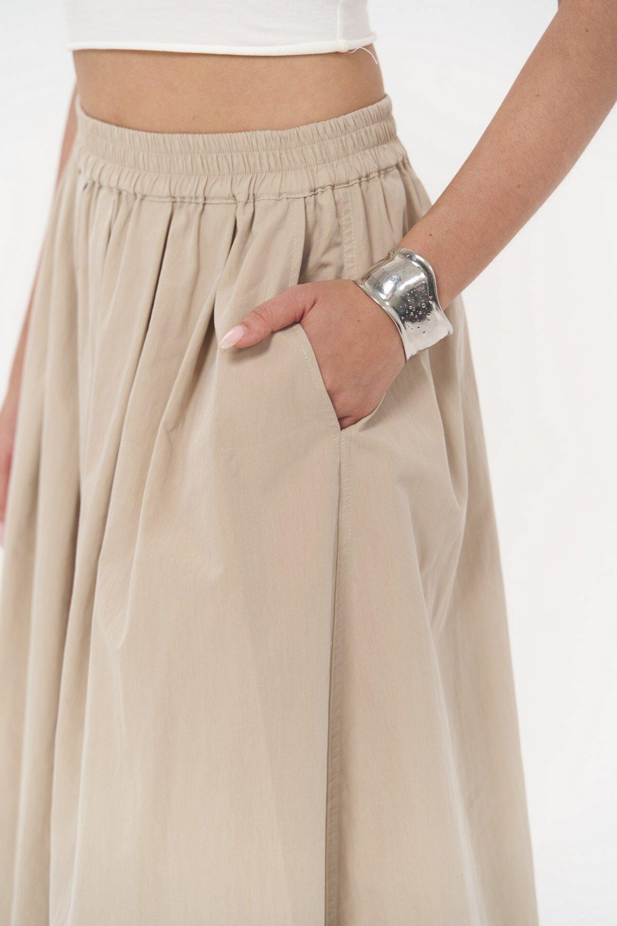 Ivory Beige Parachute Skirt