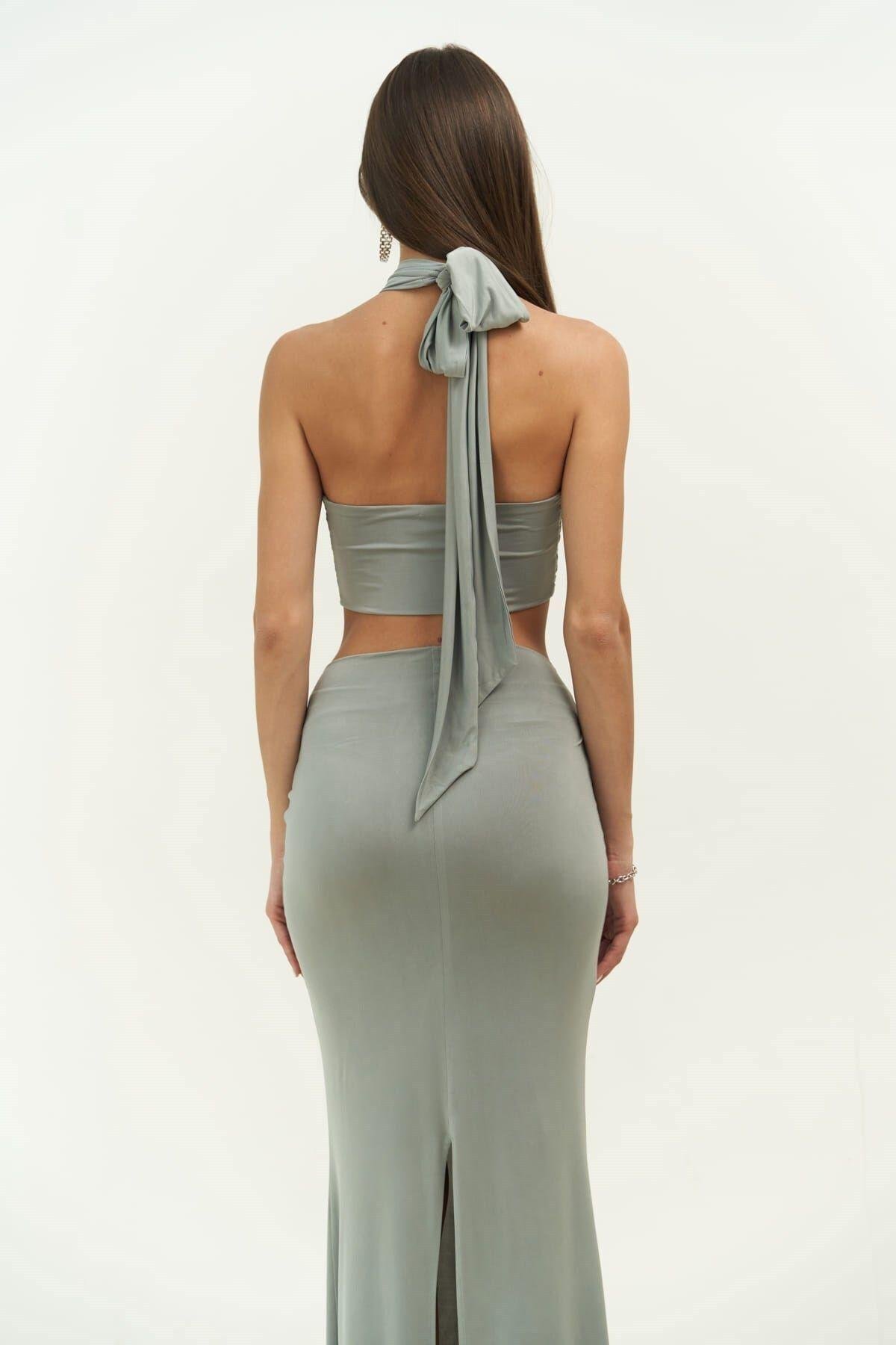 Jolie Almond Green Crop & Skirt Set