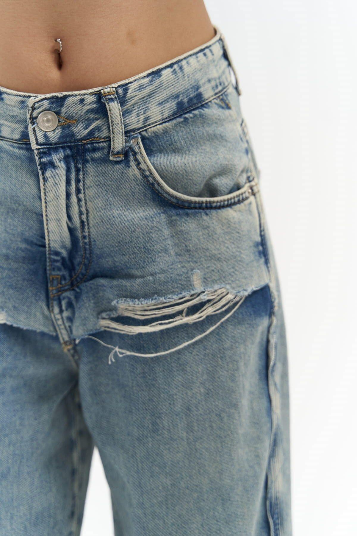 Kellen Ice Blue Jeans with Ripped Detail 