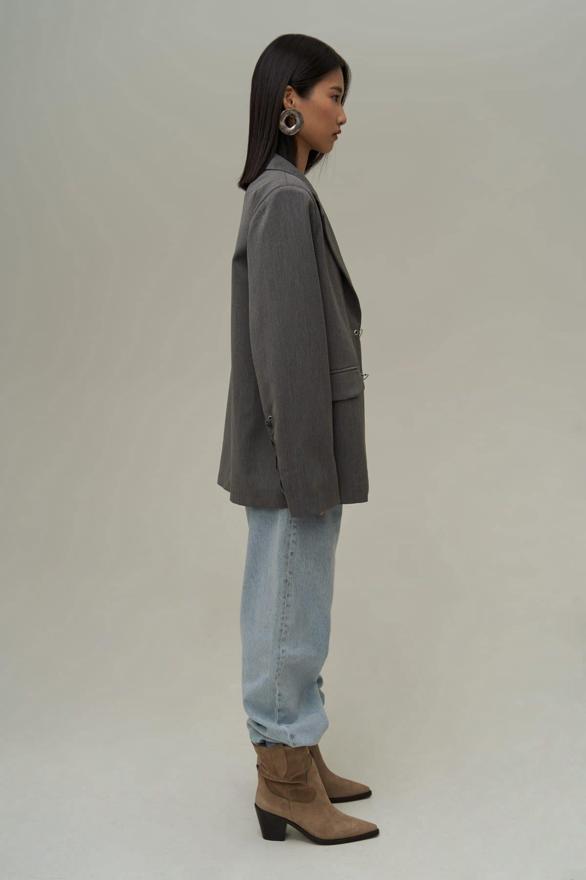 Mai Collection Lana Dark Gray Blazer