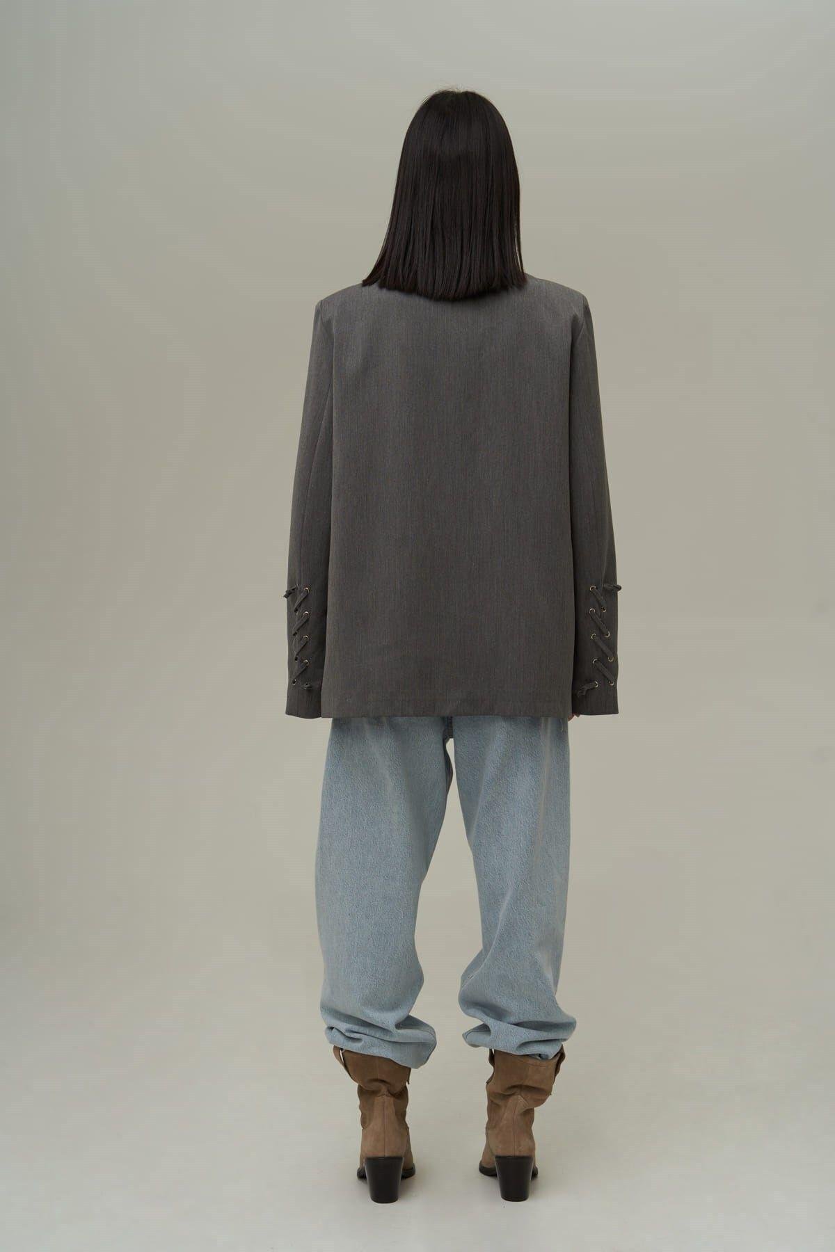 Mai Collection Lana Dark Gray Blazer