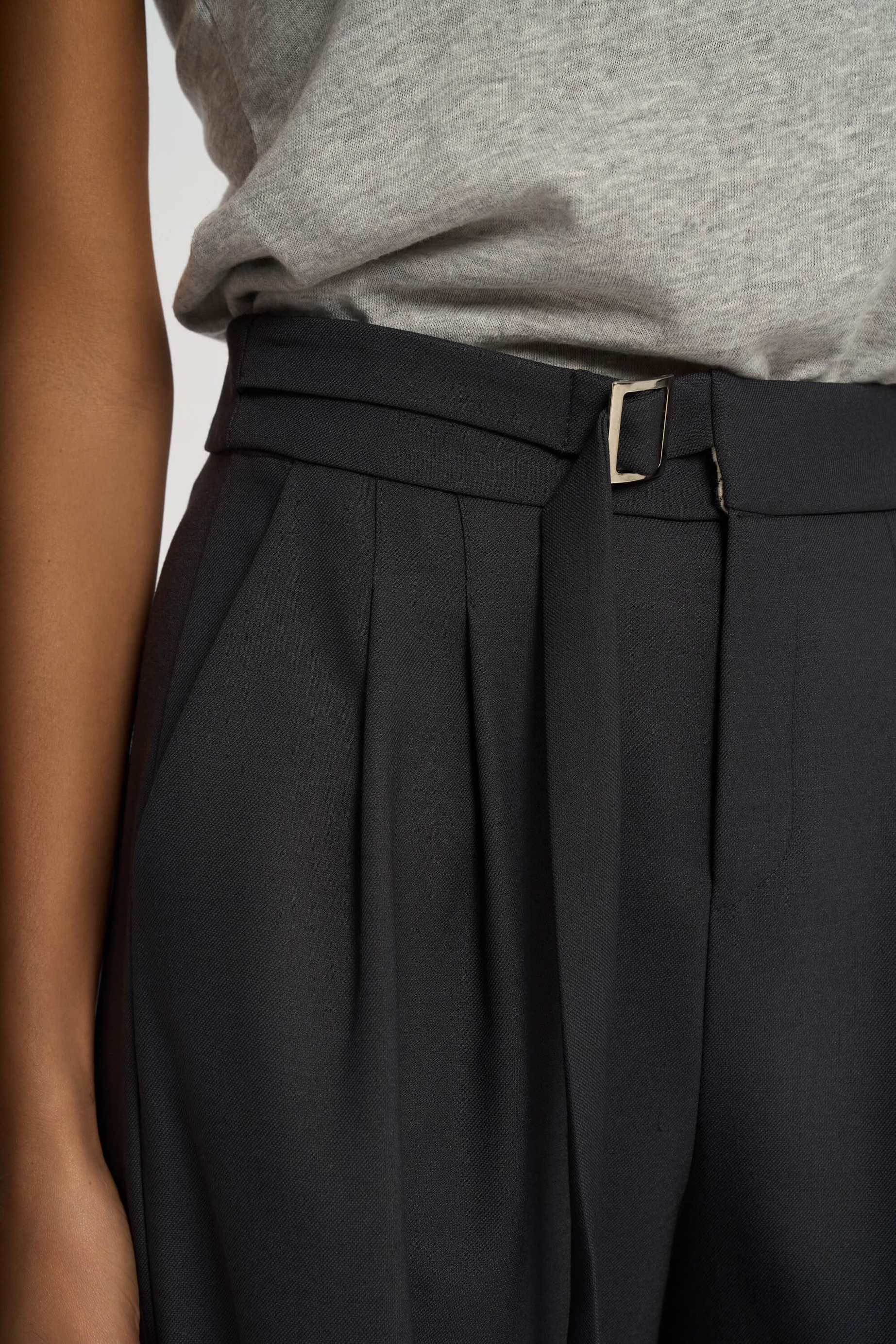 Letizia Belt Detail Charcoal Pants