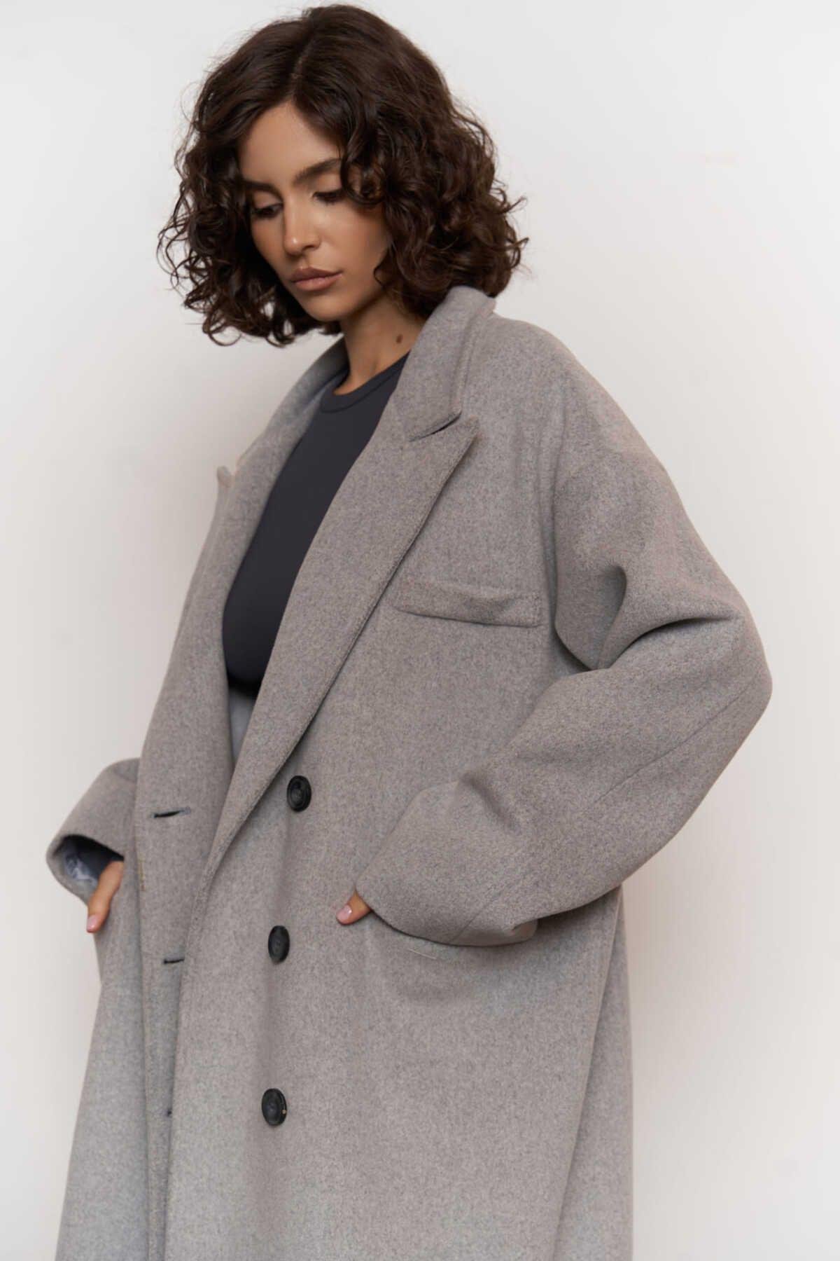 Mai Collection Lowen Dark Gray Oversize Coat