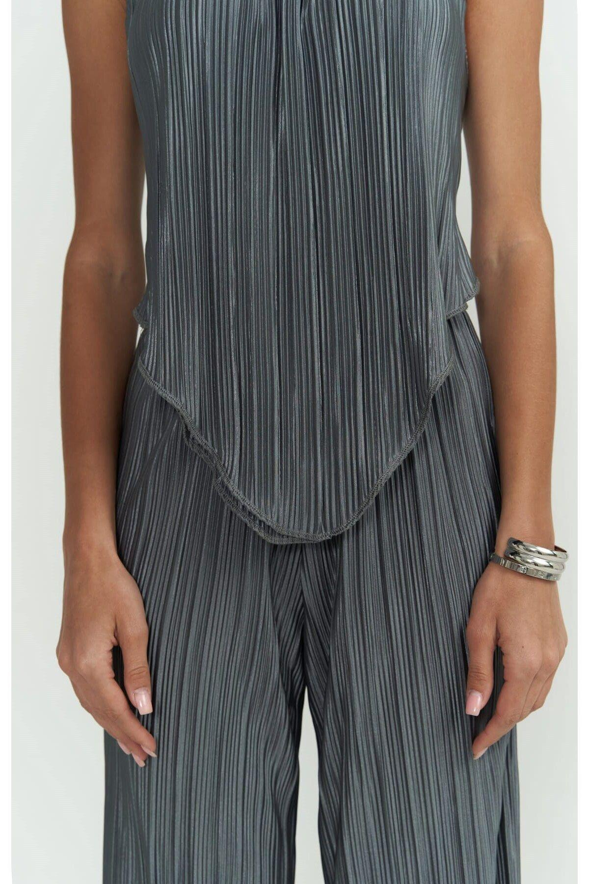 Lucia Anthracite Blouse & Trousers Set