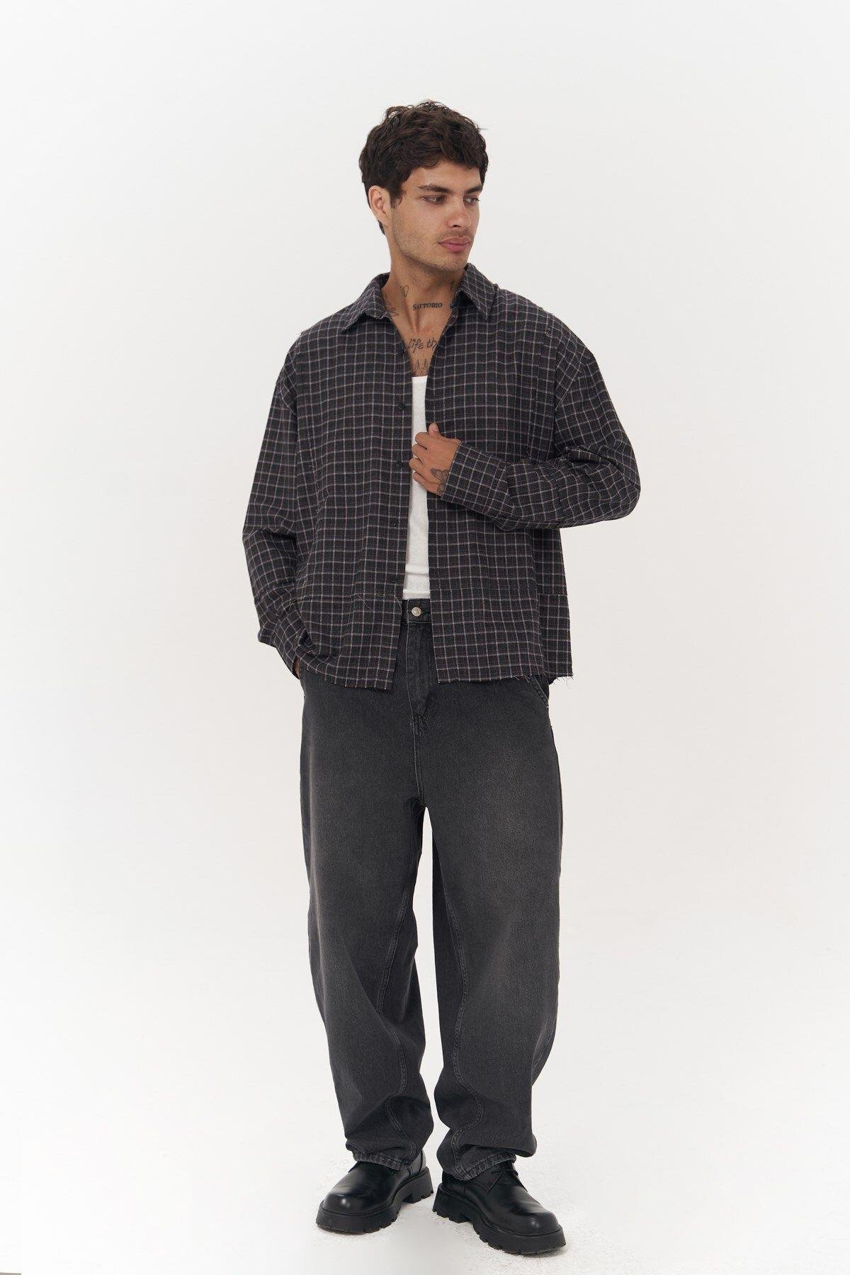 Roan Unisex Oversize Anthracite Shirt