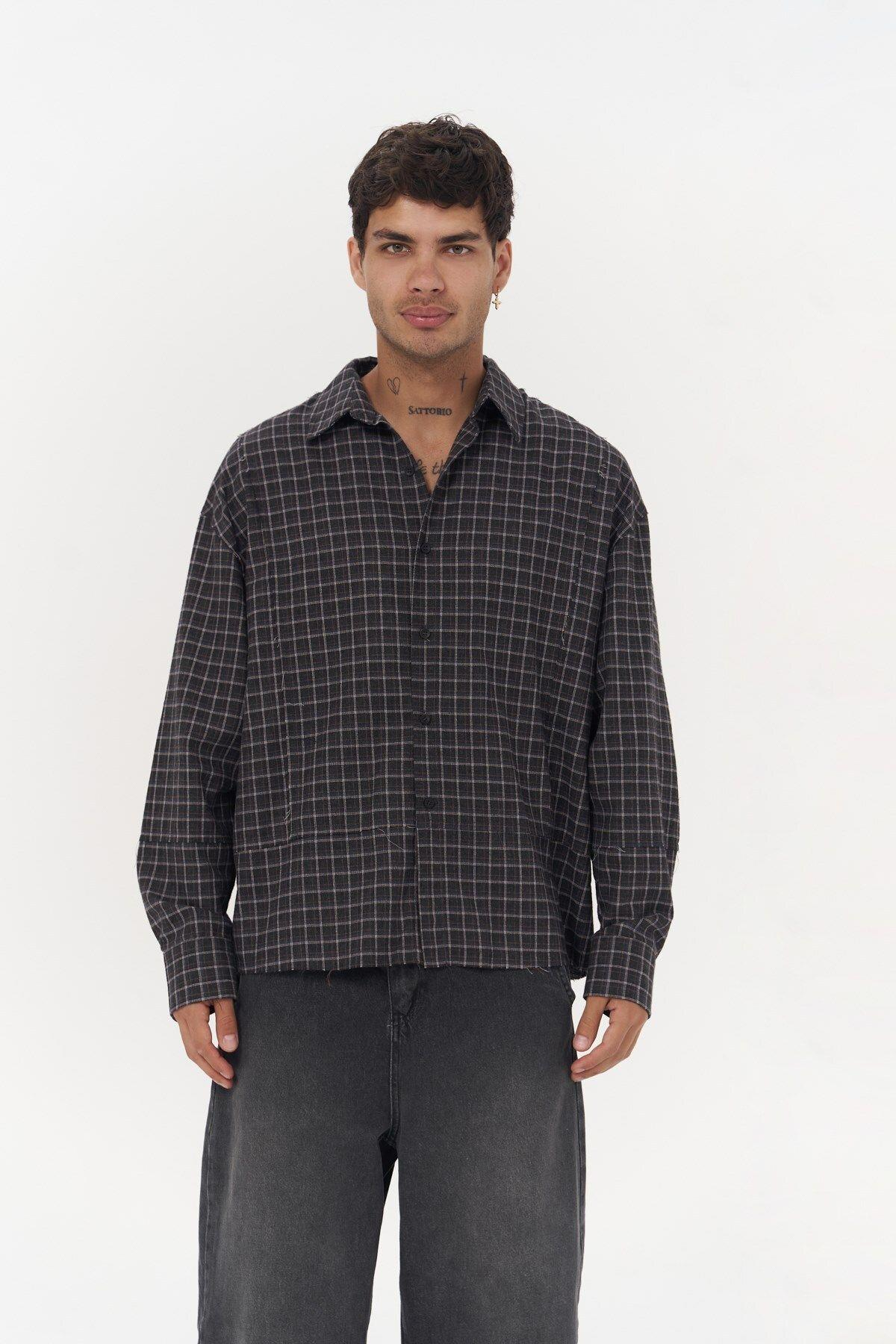 Roan Unisex Oversize Anthracite Shirt