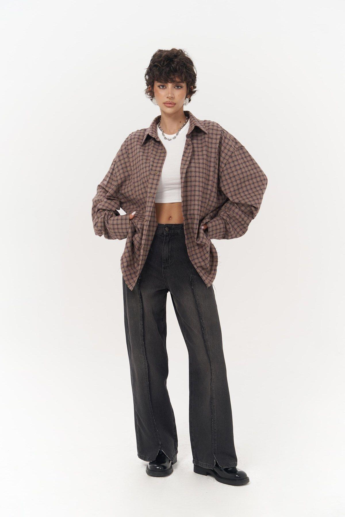 Roan Brown Oversize Unisex Shirt