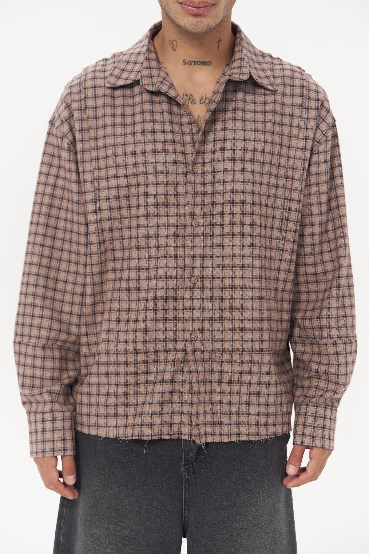 Roan Unisex Oversize Brown Shirt