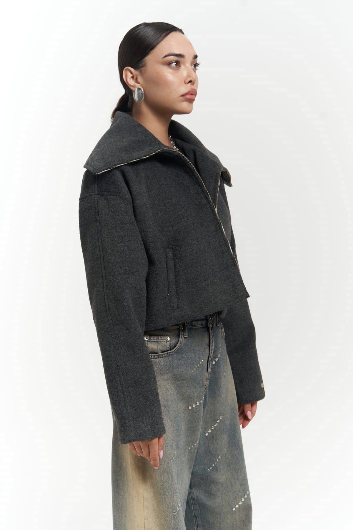 Maine Anthracite Short Jacket