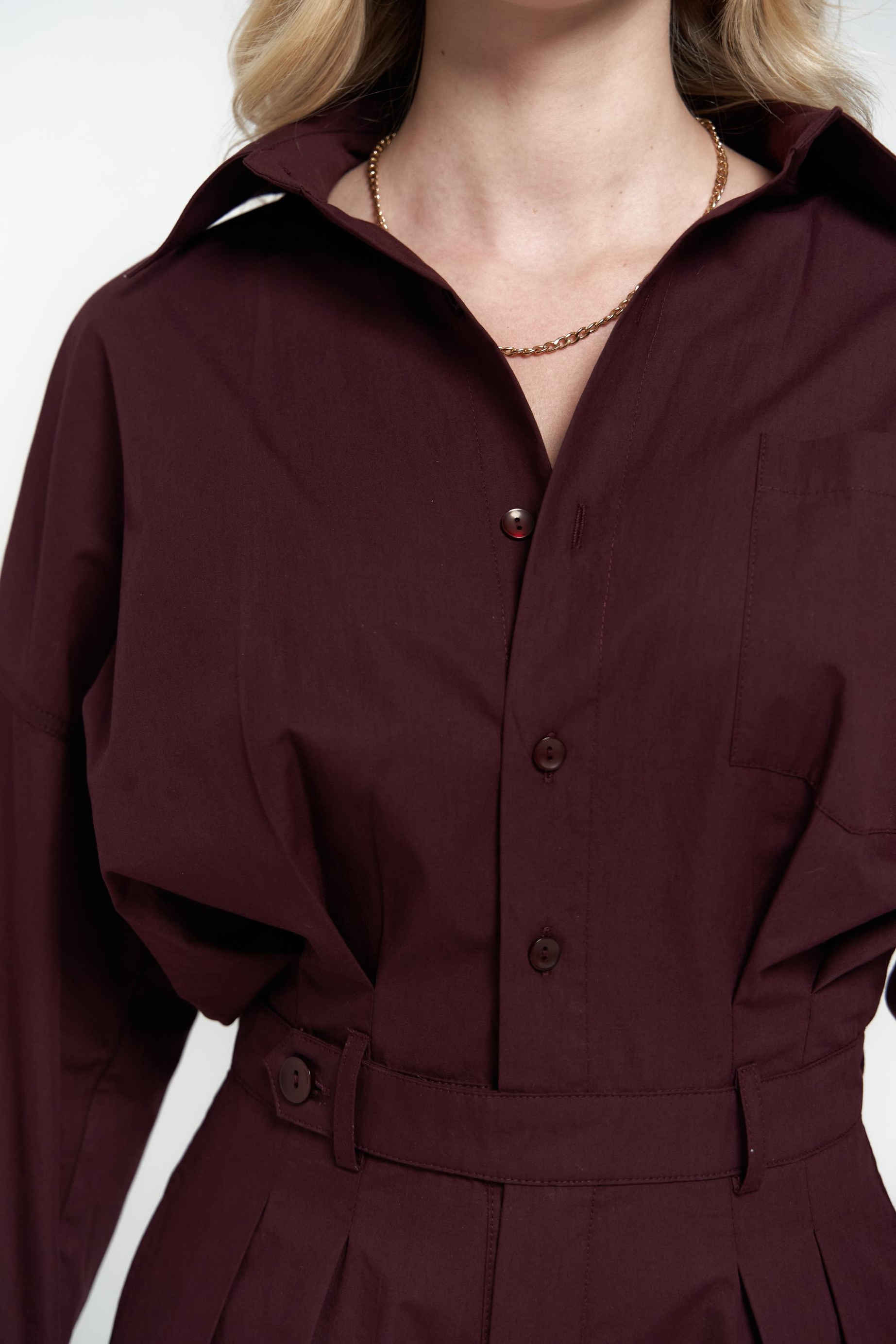 Moaen Kemer Detay Kısa Bordo Tulum