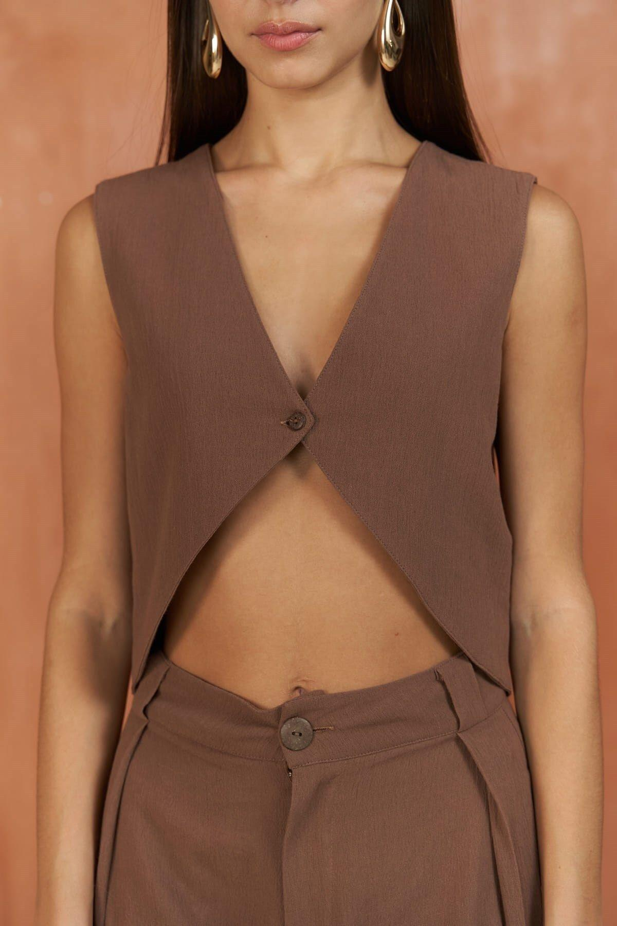 Montana Brown Vest & Pants Set