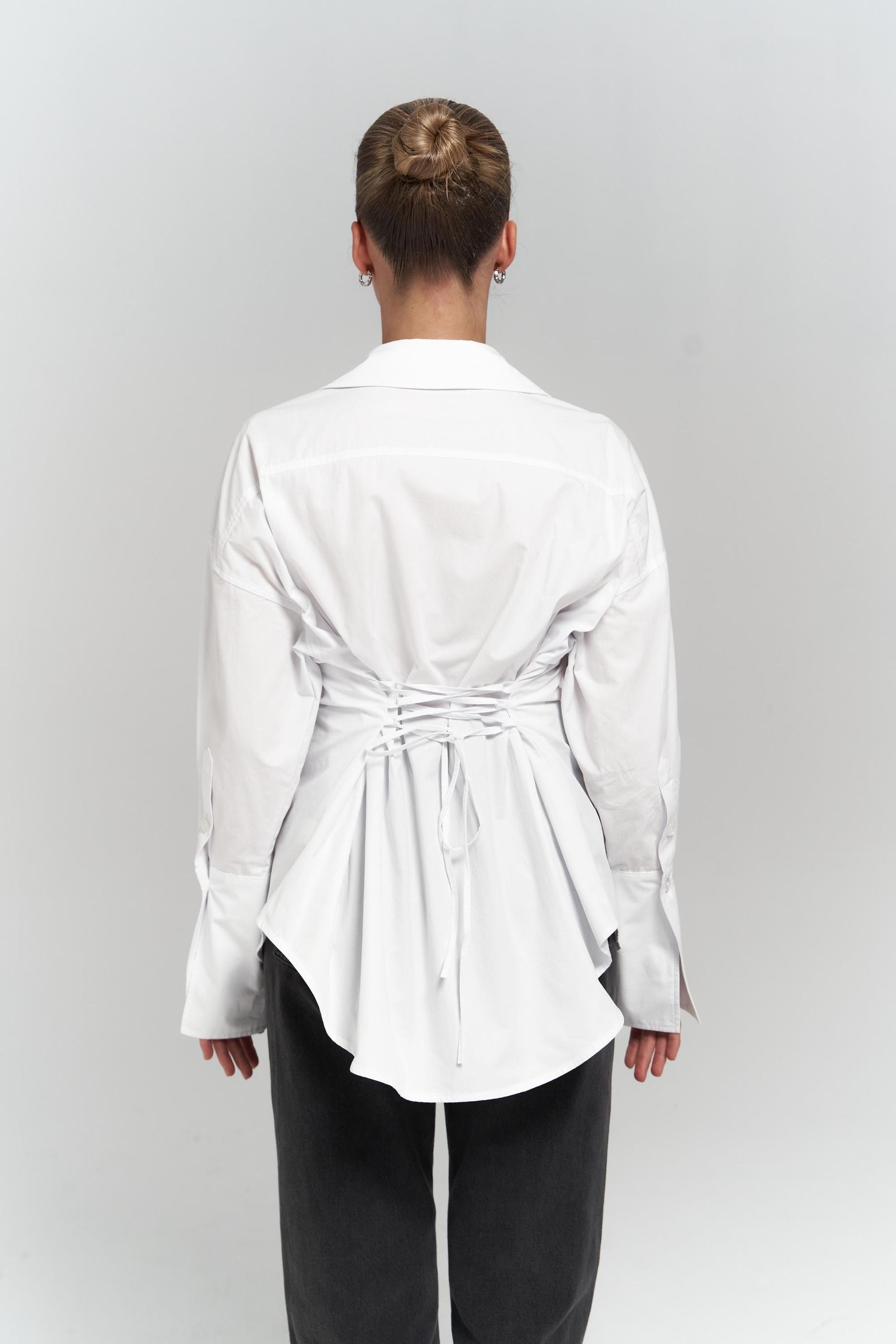 Novers İp Detay Beyaz Gömlek