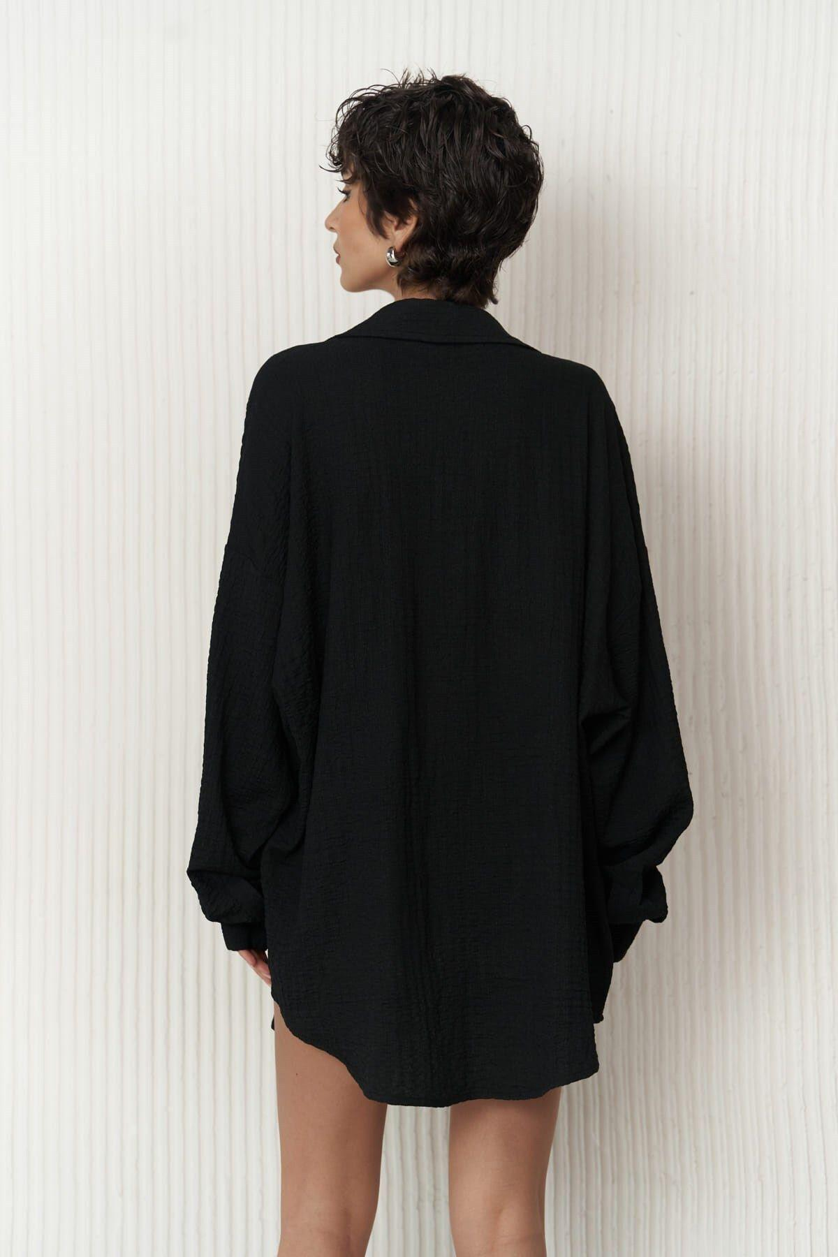Ocean Black Oversize Shirt