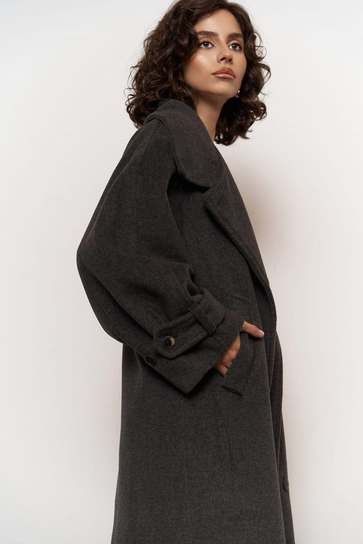 Mai Collection Onyx Dark Anthracite Coat