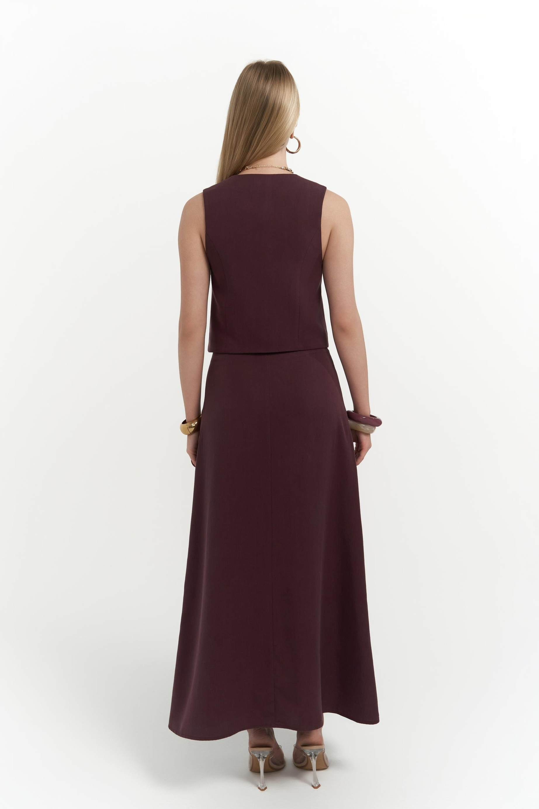 Orsha Bordo Yelek Etek Takım