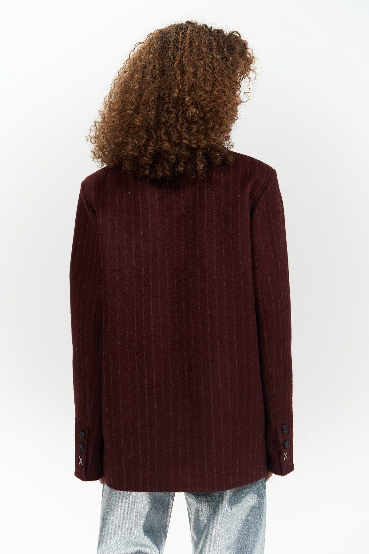 Peters Striped Blazer with Stitch Details